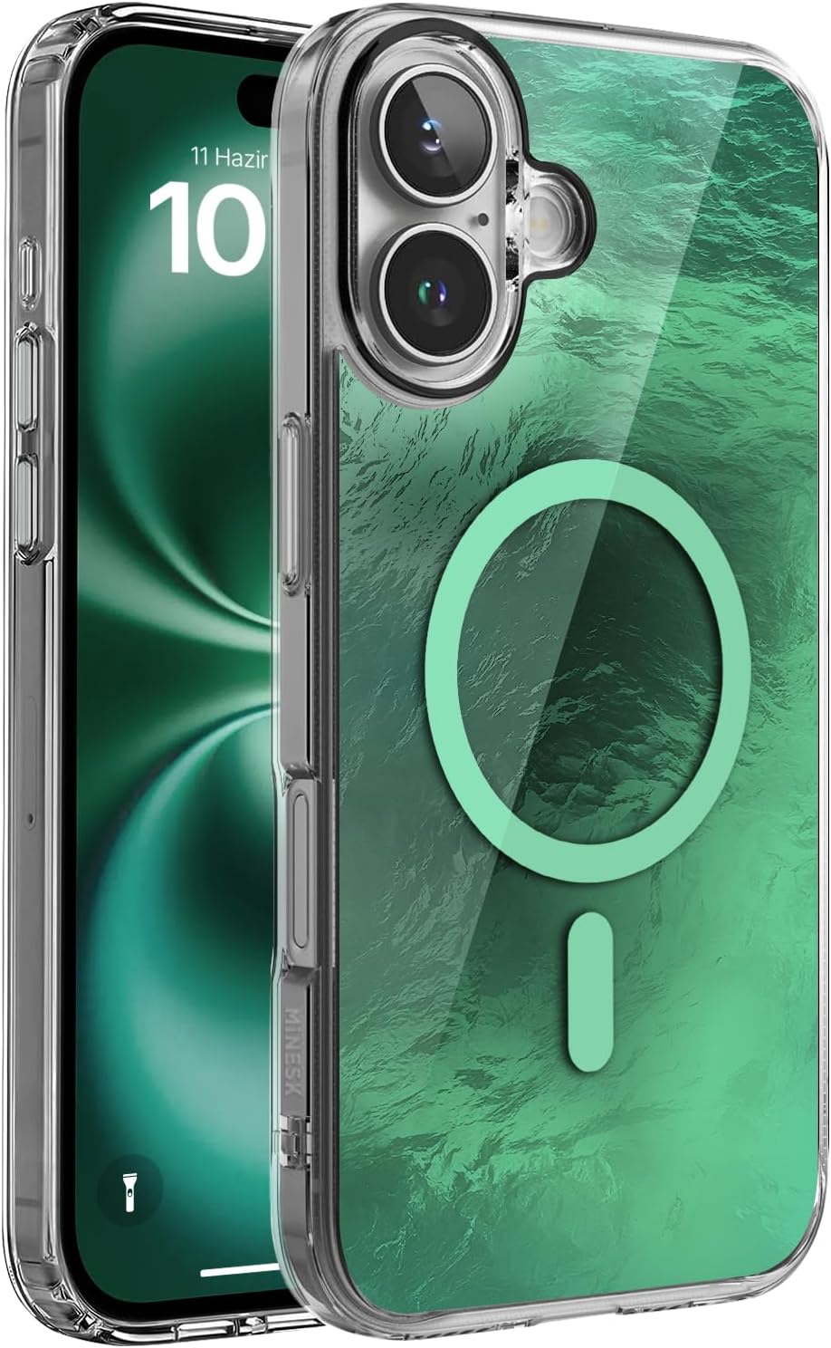 iPhone 16 Plus için ShineMag Serisi MagSafe ile Uyumlu Göz Alıcı ve Şık Metalize Arka Tasarım Yüksek Kalite Materyal Premium Hybrid Kılıf Kapak (Yeşil, 16 Plus) - Görsel 2