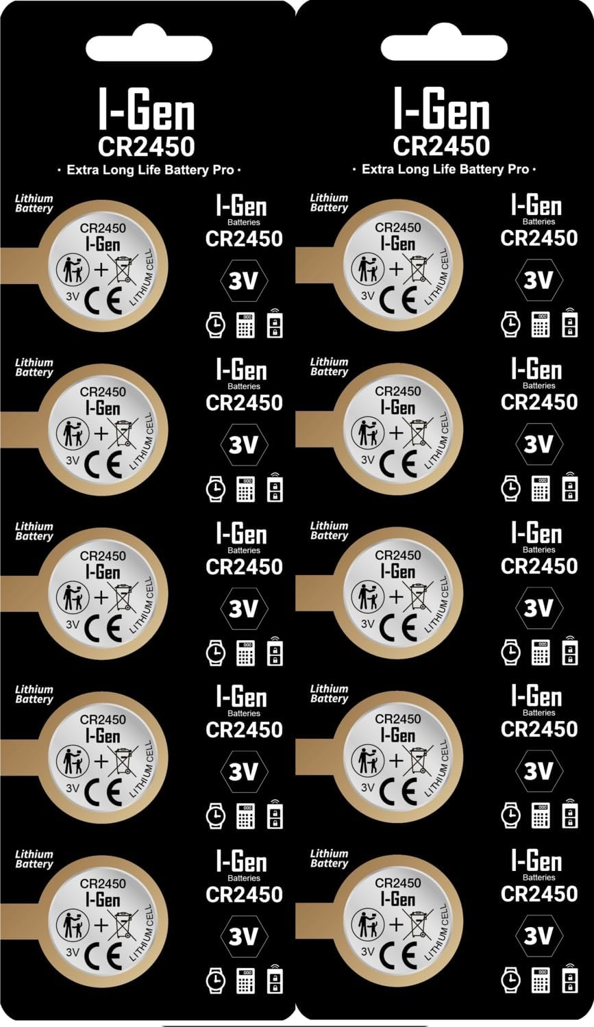 I-Gen Batteries CR2450 Lityum Düğme Pil 3V 2450 (10'lu Paket) - Görsel 3