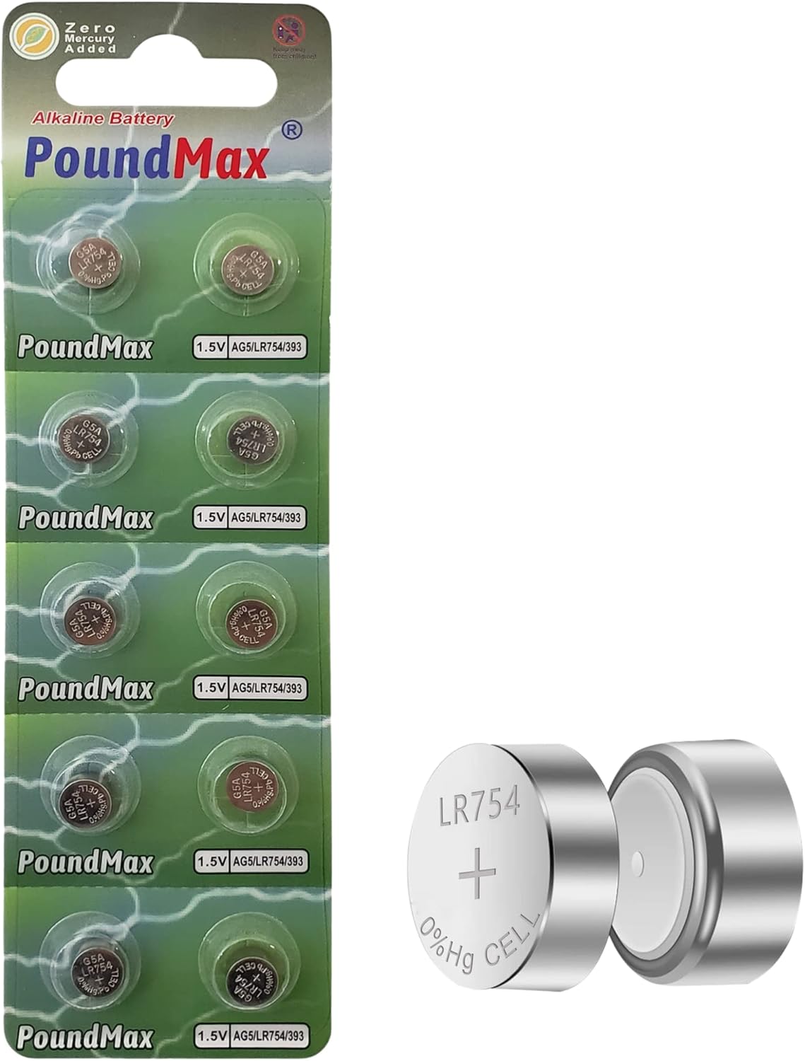 Alternative view of PoundMax 10 adet AG5(LR754,393) 1,5V Alkalin Düğme Pil
