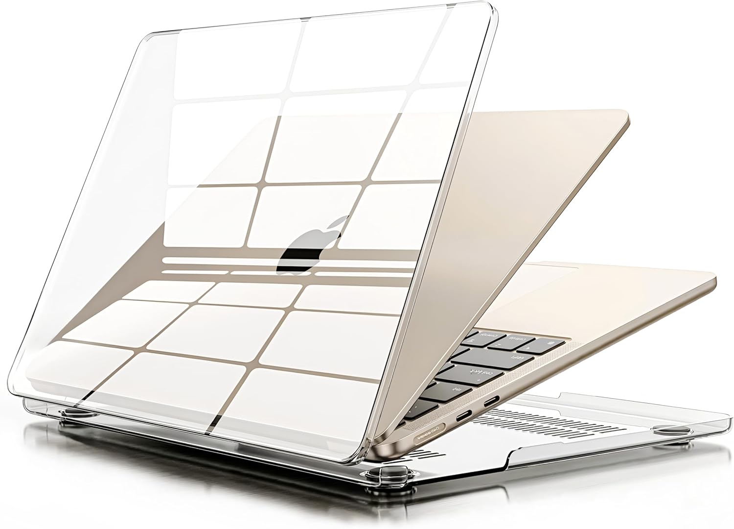 Alternative view of MacBook Air【M5/M4/M3/M2】13.6 inç | ile Uyumlu Crystal Ultra Şeffaf Sert Kılıf | 2026/2025/2024/2023/2022 | A3449 - A3240 - A3113 - A2681 | Yılları ve Model Numaraları (Şeffaf, 13.6 inç)