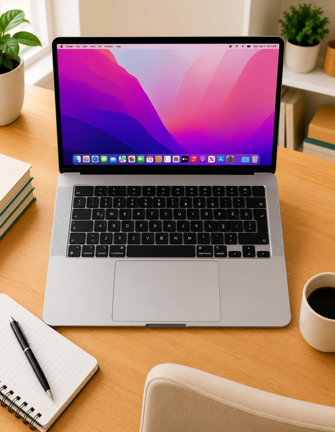 MacBook Türkçe Q Klavye Koruyucu M1-M5 | Air 13.6 A2681 A3113 A3240 A3449 | Pro 14 A2442 A3426 A3434 | Pro 16 A2485 A3429 | Neo 13 Ultra İnce Silikon Keyboard Cover Touch ID Protector Siyah - Görsel 2