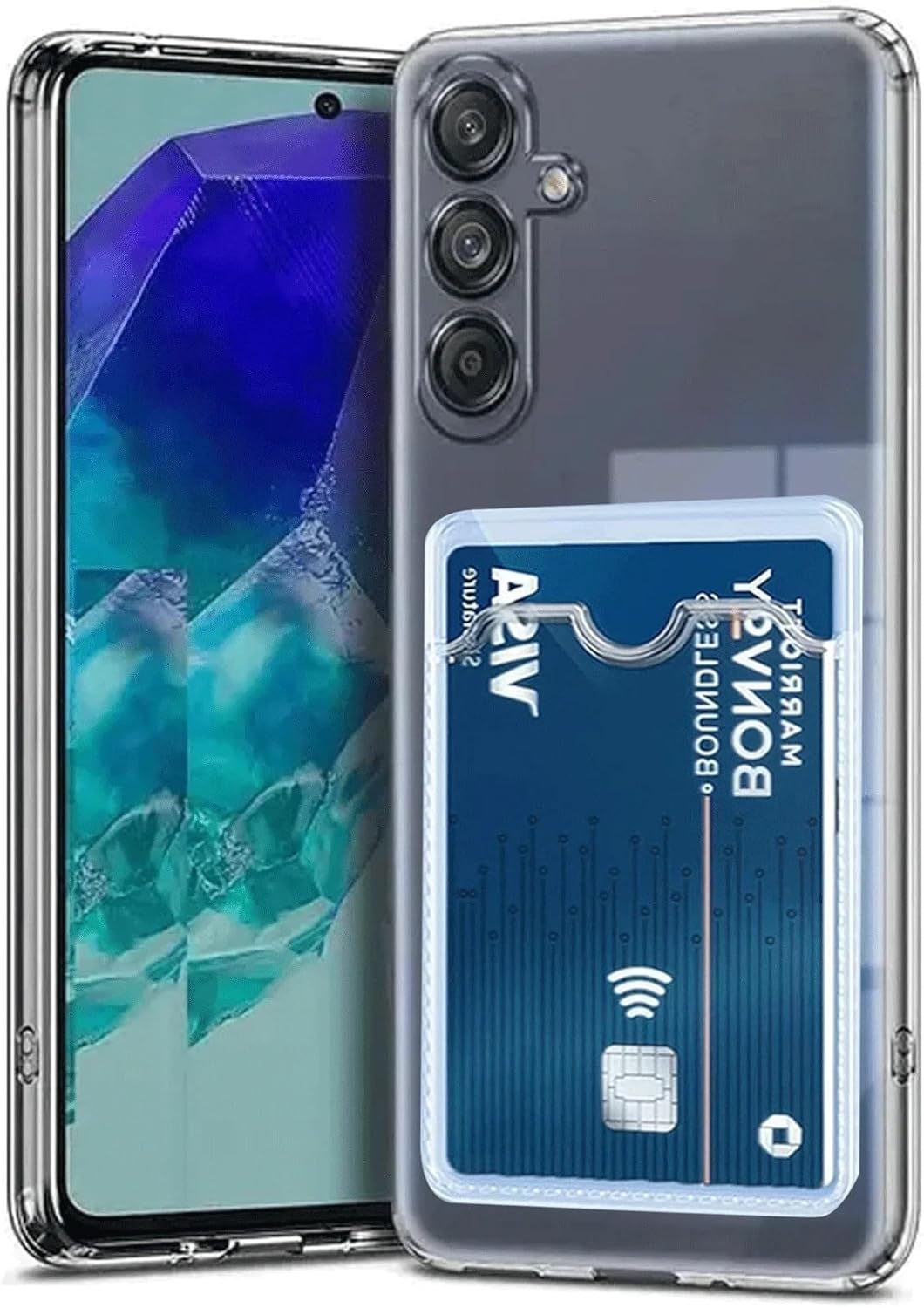Alternative view of Galaxy A26 ile Uyumlu Kartlıklı Şeffaf Kamera Koruma Yükseltisi Z-Serta Silikon Anti-Şok Özellikli Köşeleri Airbag Şeffaf Telefon Kılıfı