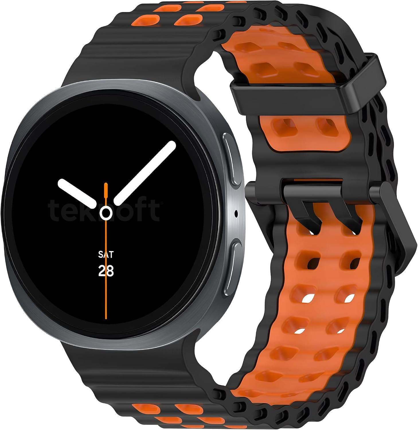 Alternative view of Galaxy Watch 8 (40mm/44mm) ve Watch 8 Classic (46mm) ile Uyumlu Hafif ve Yumuşak Çift Renkli Ocean Loop Silikon Kordon