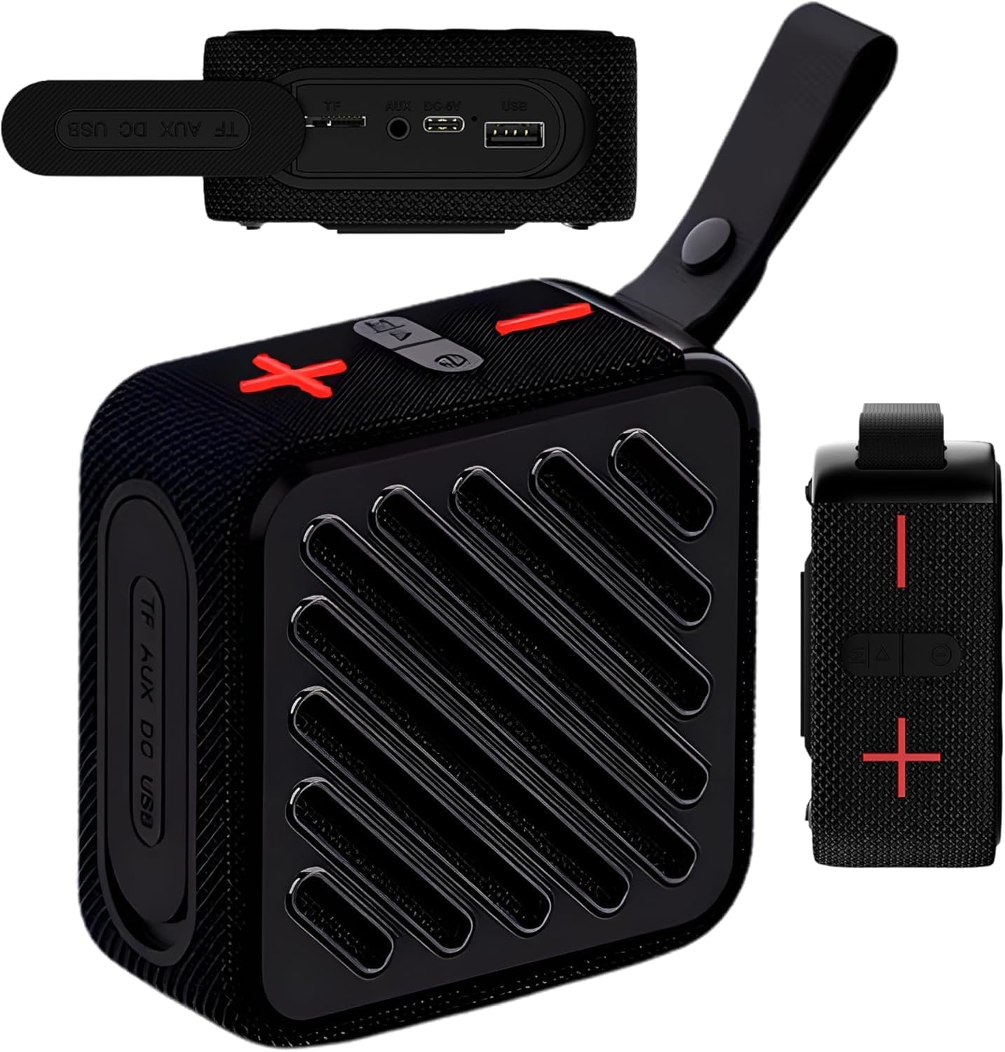 Taşınabilir Bluetooth v5.2 Kablosuz Hoparlör | Hi-Fi Güçlü Ses | TF Kart USB AUX Destekli | Type-C Şarjlı 1200mAh Mini Speaker, SK-682 (Siyah)