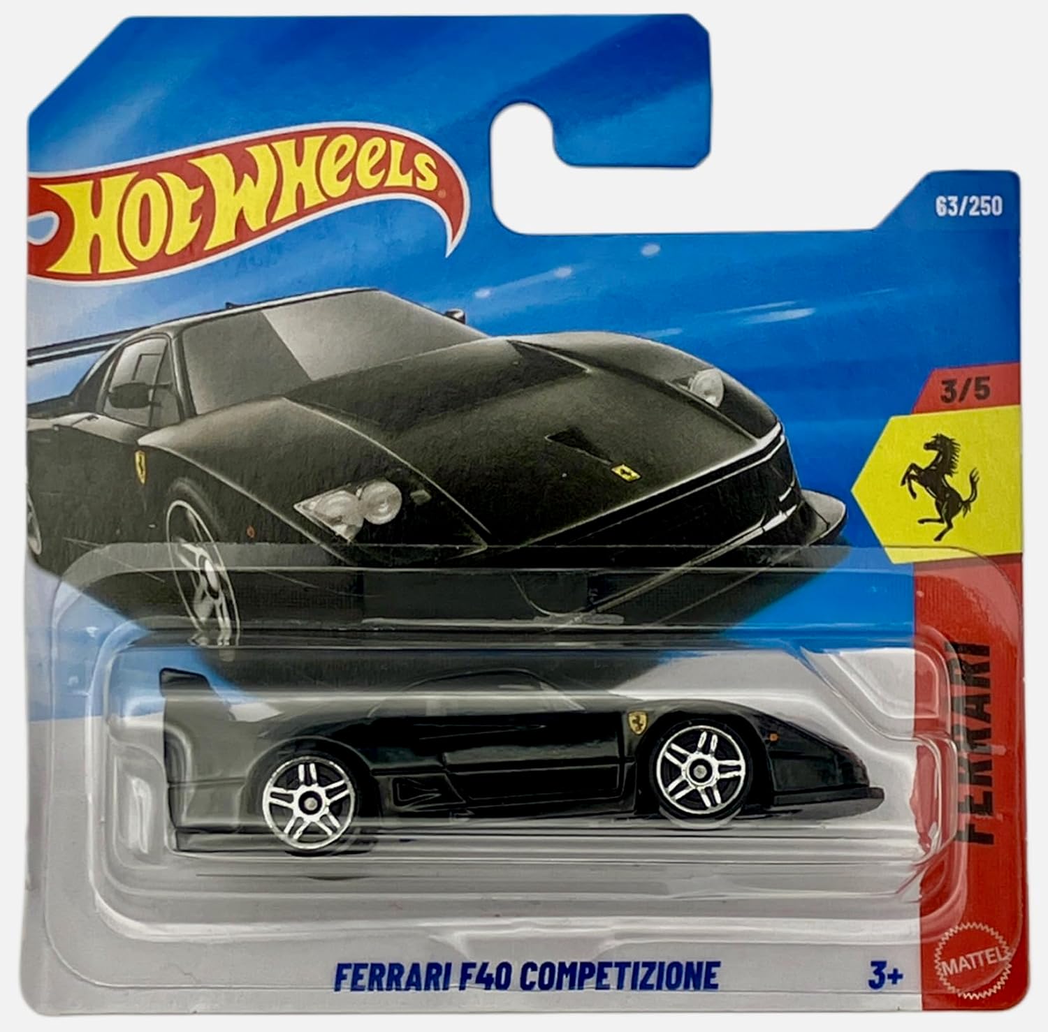 Ferrari F40 Competizione - JJJ31 - Ferrari 3/5 - Kısa Kart - Siyah - Ferrari Lisansı - Mattel 2026 (63/250) - 1:64 - Süper Spor Otomobil - Görsel 3