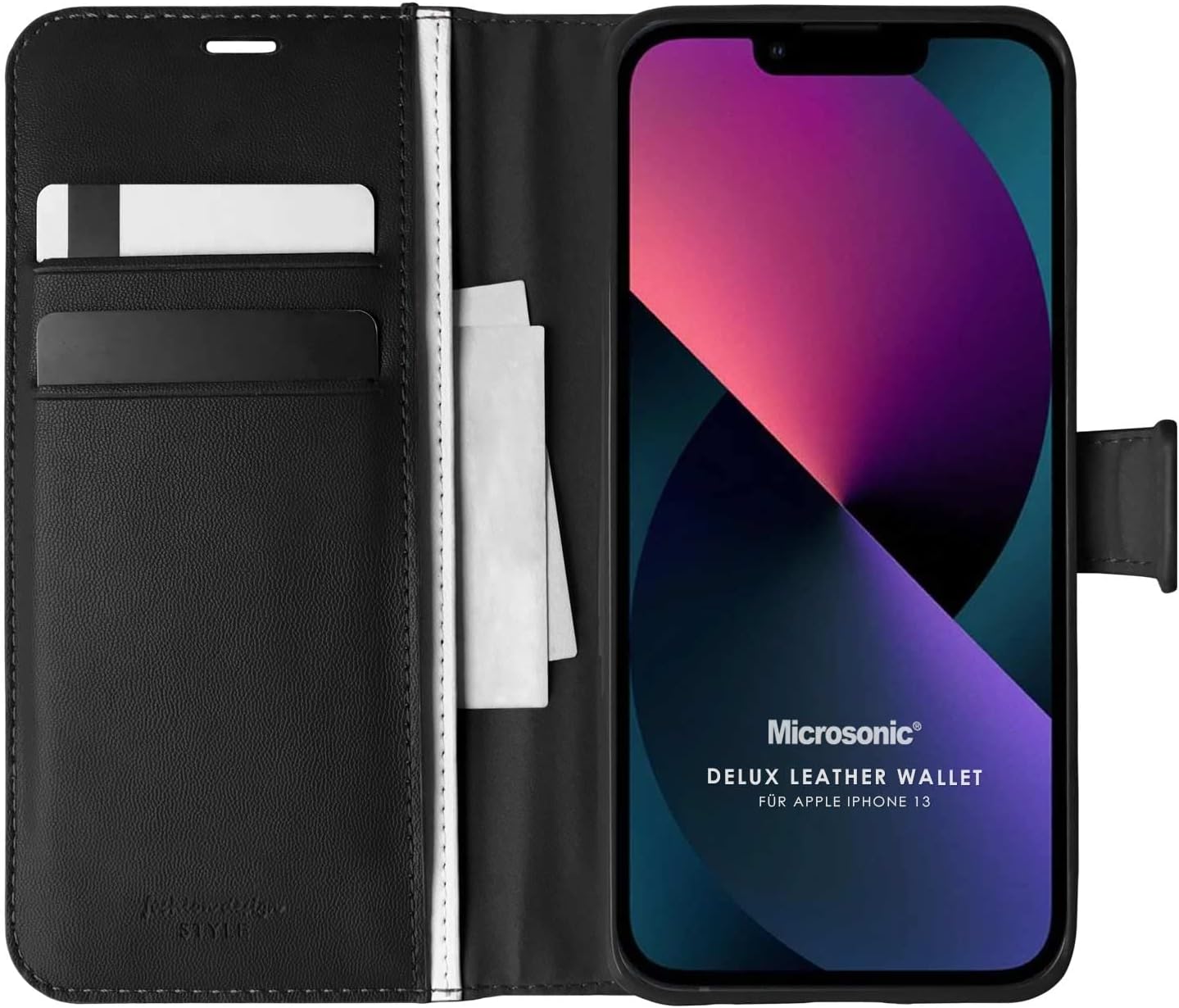 Alternative view of Apple iPhone 13 için Kılıf Delux Leather Wallet Siyah [iPhone 13 ile Uyumlu Kılıf - Siyah]