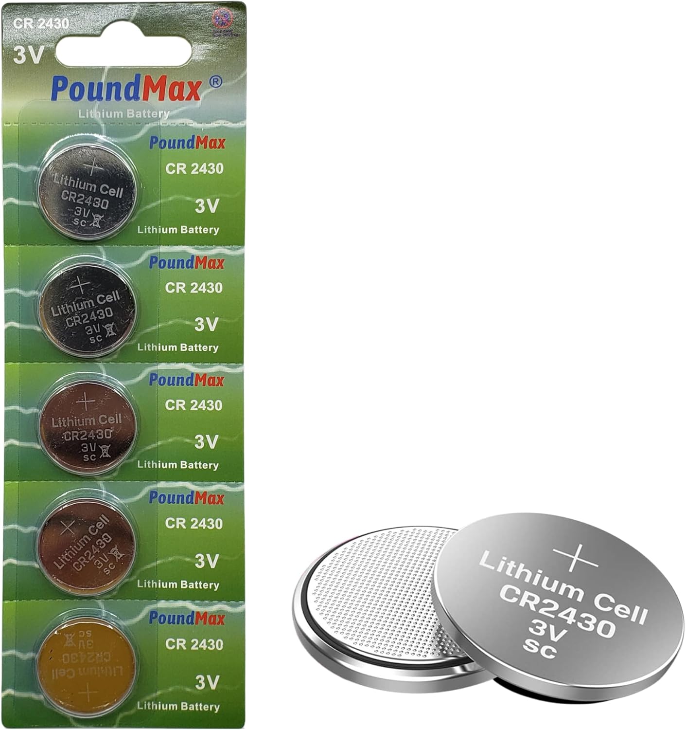 5 Adet 2430 CR2430 DL2430 3V PoundMax Lityum düğme pil, Uzun raf ömrü, küçük elektronik cihazlar için uzaktan kumandalar, teraziler, akıllı ev cihazları, ölçüm cihazları ve hesap makineleri - Görsel 3