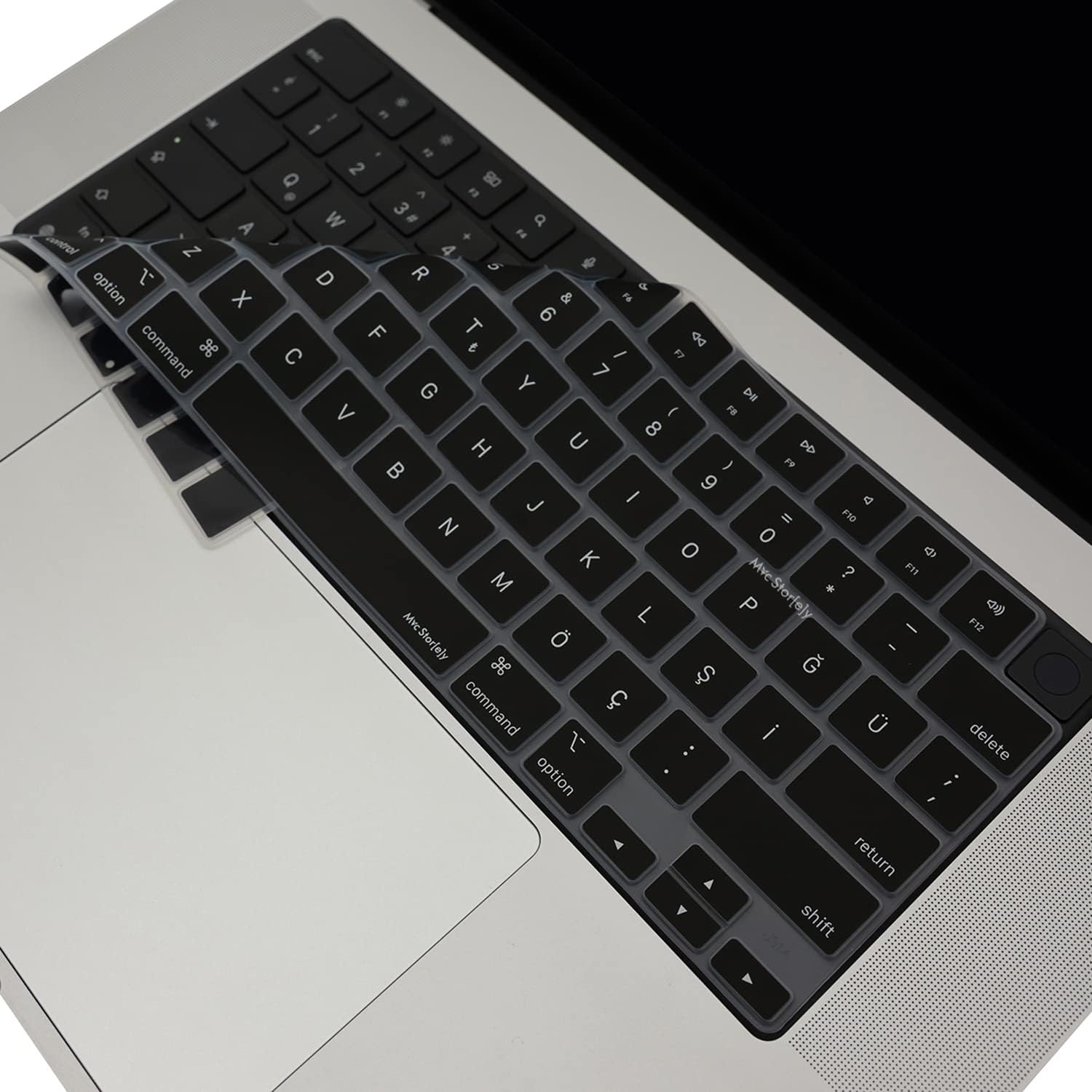 Alternative view of MacBook Türkçe Q Klavye Koruyucu US Amerikan Return Enter Uyumlu M1-M5 | A2681 A3113 A3240 A3449 A2941 A3241 A2442 A2779 A3426 A3434 A2485 A3429 | Silikon Keyboard Cover Touch ID Siyah