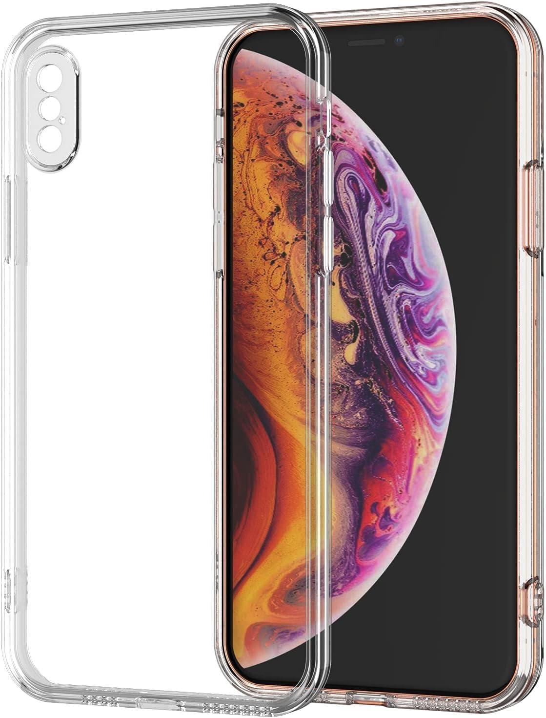 ile uyumlu Şeffaf Clear Silikon Yüksek Kalite Darbeye Dayanıklı Şık Telefon Kılıfı (iPhone X/XS) - Görsel 2