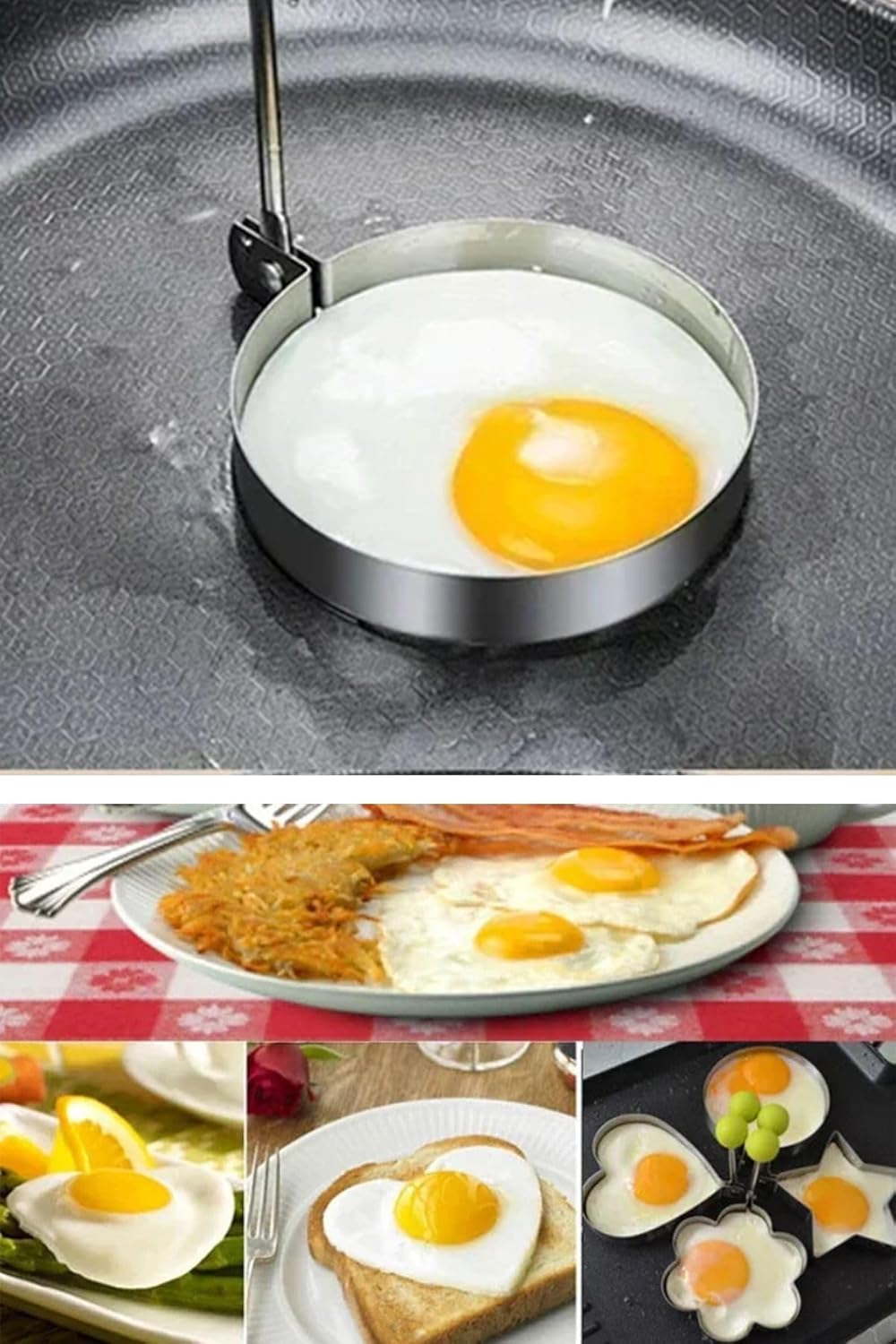 Metalik Daire Şeklinde Metal Omlet Yumurta Ve Krep Kalıbı, Dayanıklı Mutfak Aksesuarı - Görsel 2