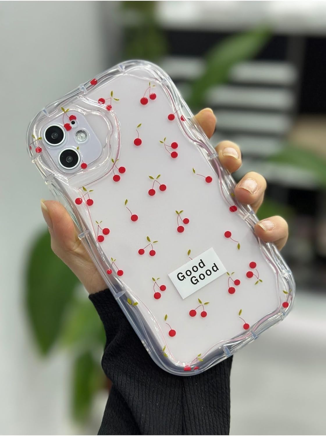 Iphone 11 ile Uyumlu 3d Kenarları Dalgalı Cherry Baskılı Silikon Kılıf - Görsel 3