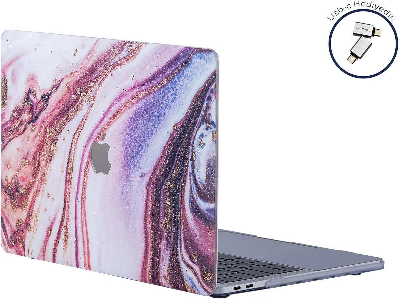 Alternative view of MacBook Pro 13 İnç M1 M2 Kılıf A2338 Uyumlu | Premium Mermer Desenli Sert Koruyucu Kapak Hard Case | A1706 A1708 A1989 A2159 A2251 A2289 Laptop Kılıfı Karışık