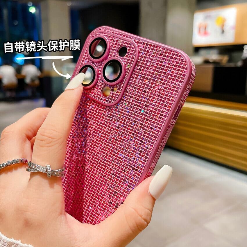 Apple iPhone 15 Pro Taşlı Simli Lens Korumalı Kılıf Beyaz - Görsel 3