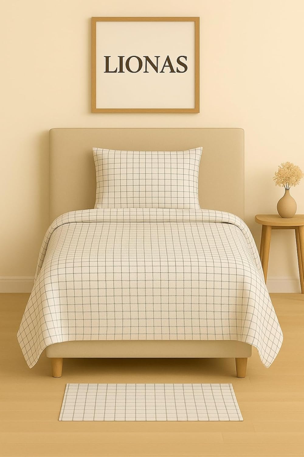 Ezgi Tek Kişilik Desenli Nevresim Takımı, 155 x 230 cm, Beyaz, Kapaklı Yastık Kılıfı Dahil