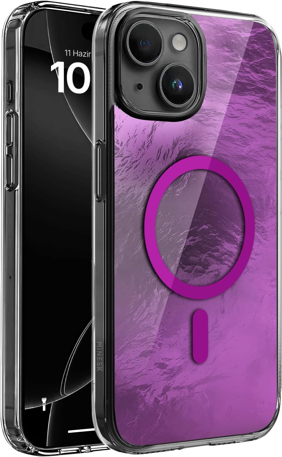 iPhone 15 Plus ve 14 Plus için ShineMag Serisi MagSafe ile Uyumlu Göz Alıcı ve Şık Metalize Arka Tasarım Yüksek Kalite Materyal Premium Hybrid Kılıf Kapak (Pembe, 15 Plus/14 Plus) - Görsel 3