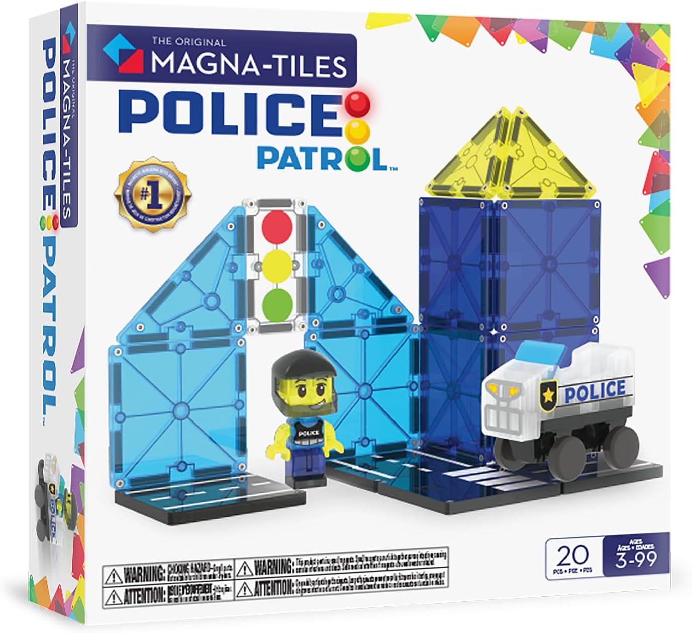 Alternative view of MAGNATILES Police Patrol 20 Parça