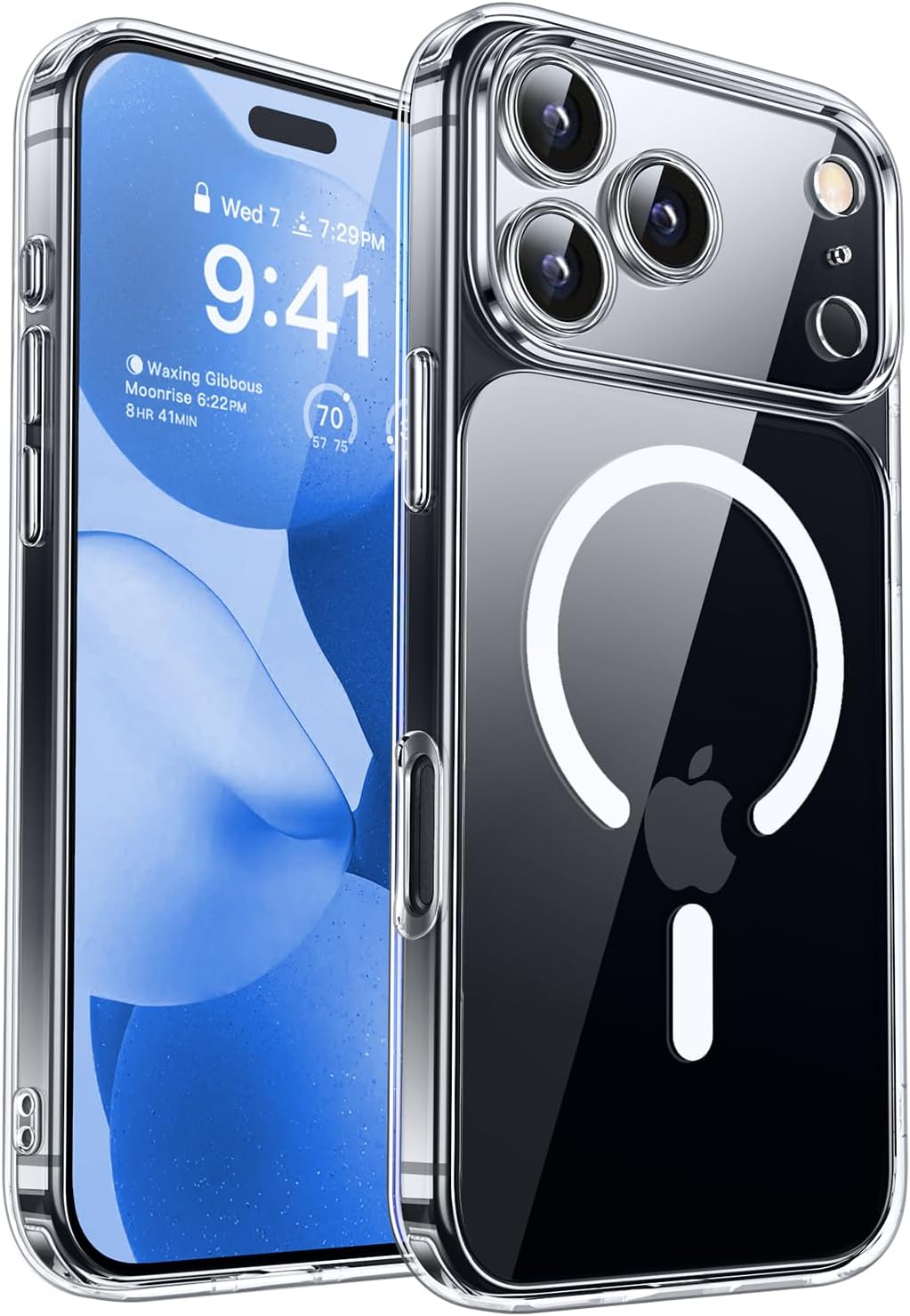 , iPhone 17 Pro, MagSafe ile Uyumlu Güçlü Manyetik Kılıf, Sararmaz Sert PC Çevre Dostu Kapak, Ahize/Hoparlör Filtreli, Gerçek Buton Hissi, Kamera Yükseltili, İnce Kapak, Case (Şeffaf)