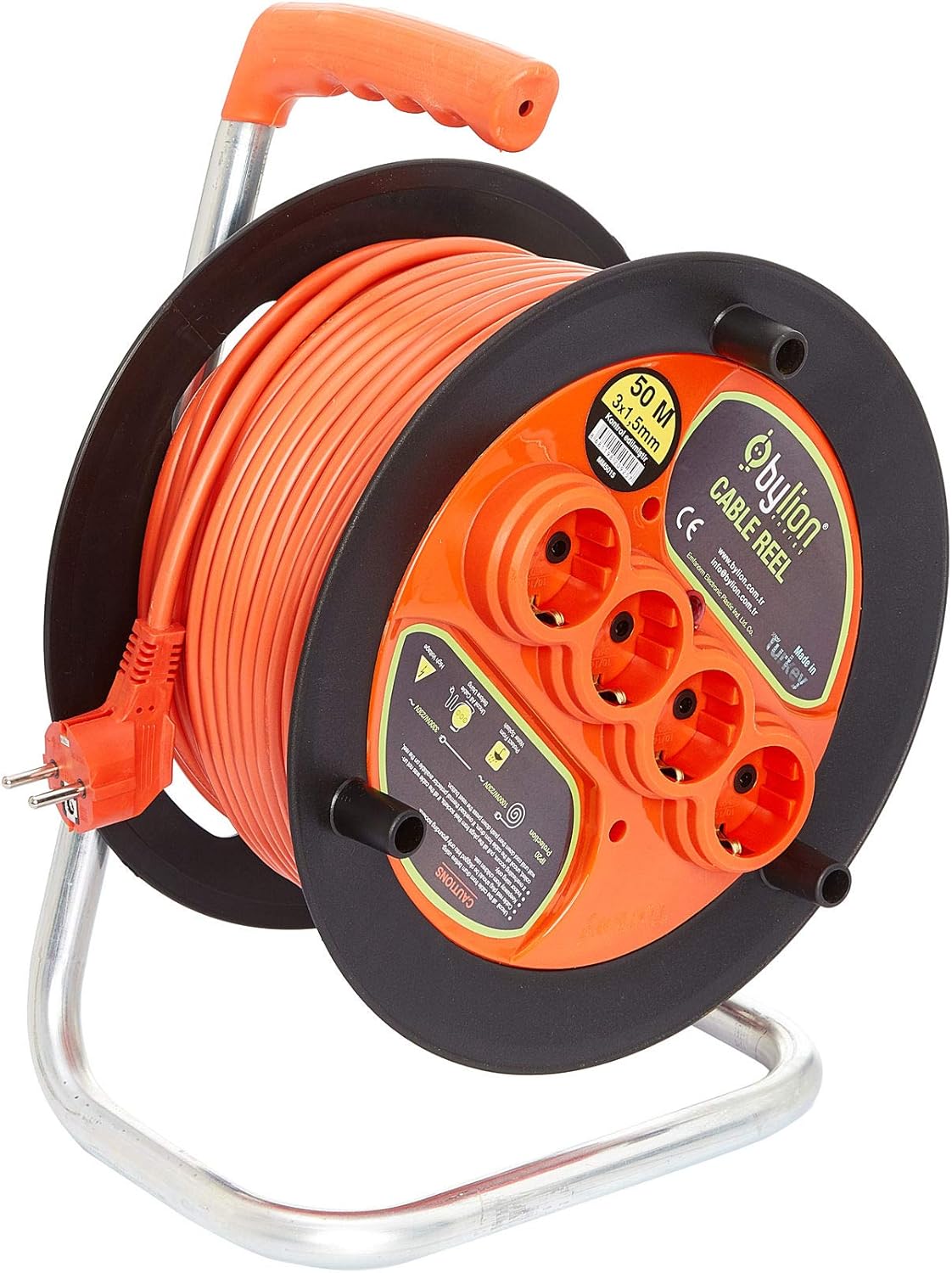 Makaralı Uzatma Kablosu 3 * 1.5mm² 35 mt. TURUNCU KABLO