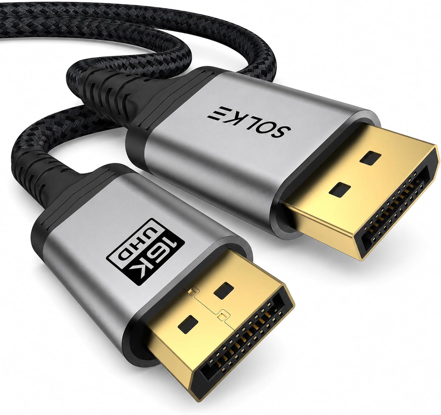 80Gbps DisplayPort 2.1 Kablo 16K 60Hz 8K 120Hz 4K 240Hz UHBR20 HDR DSC 1.2a Örgülü DP 2.1 Monitör Kablosu (2, 2m, Metre) - Görsel 3