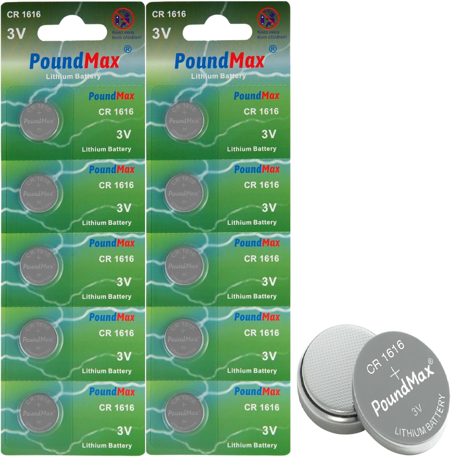 PoundMax 10 Adet 1616 CR1616 DL1616 3V Lityum Madeni Para Pil - Görsel 3