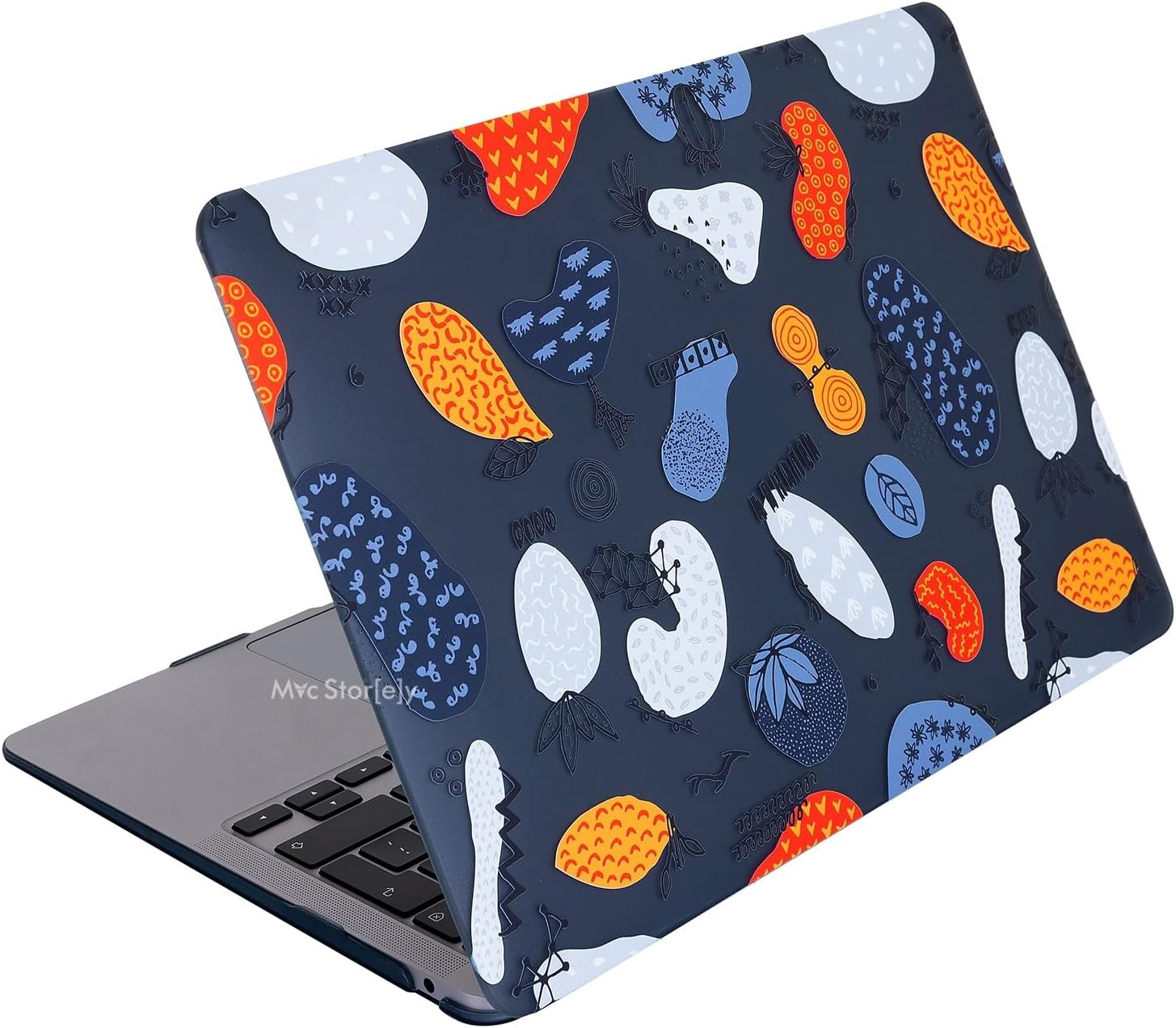 MacBook Air 13.6 İnç Meyve Desenli Kılıf A2681 A3113 A3240 A3449 M2 M3 M4 M5 Uyumlu Parlak Sert Kapak Hard Case Siyah - Görsel 3