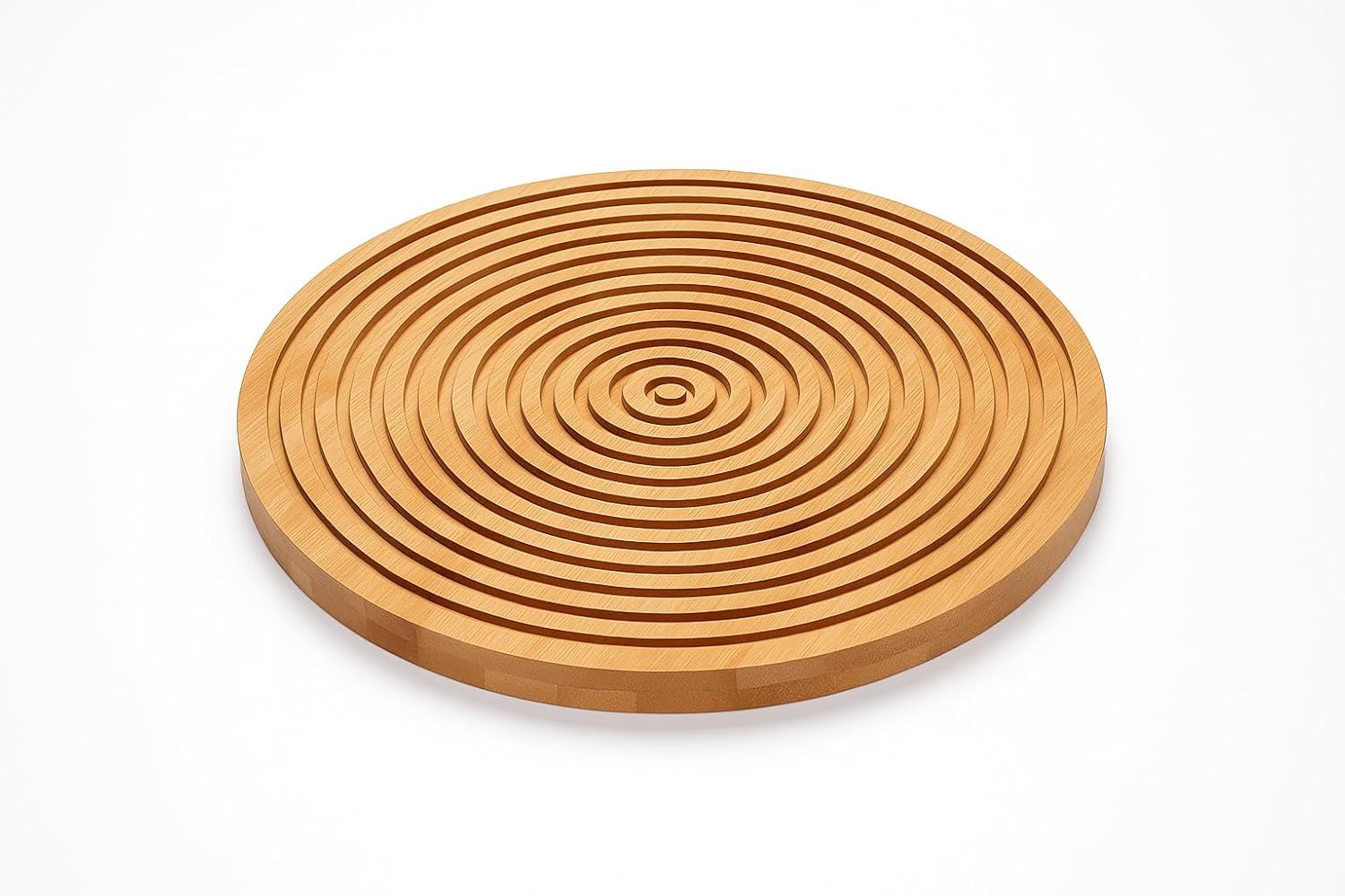 Bambu Oluklu Peynir Sunum Tahtası,28 cm,Lüx Bambu Sunum Tabağı,Velor Home. - Görsel 3