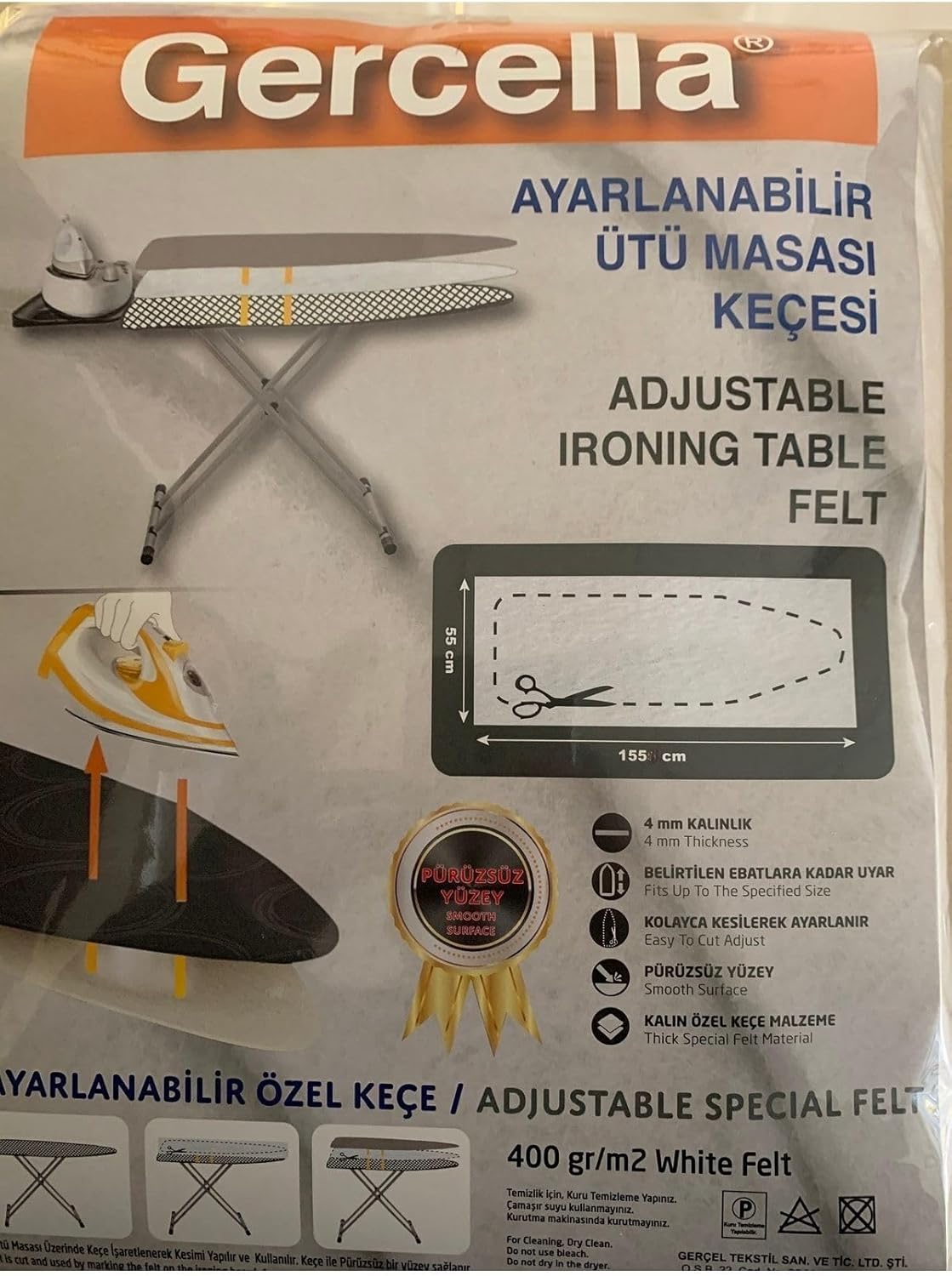 Ayarlanabilir Ütü Masası Kılıfı Örtüsü Bezi Keçesi (ÜTÜ MASASI& AKSESUARLARI, EV GEREÇLERİ,EVTEKS) - Görsel 3