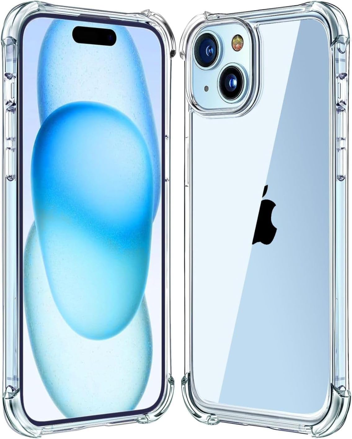 Alternative view of Apple iPhone 15 Plus Kapak Kamera Bölümü Açık Antişok Airbag Köşe Korumalı Silikon Şeffaf Kılıf
