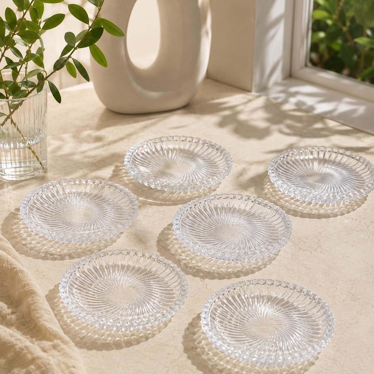 6 Lı Cam Tabak erezlik Tatlı Tabağı Pasta Tabağı Sunumluk İkram Servis Tabağı 13 Cm 6 adet