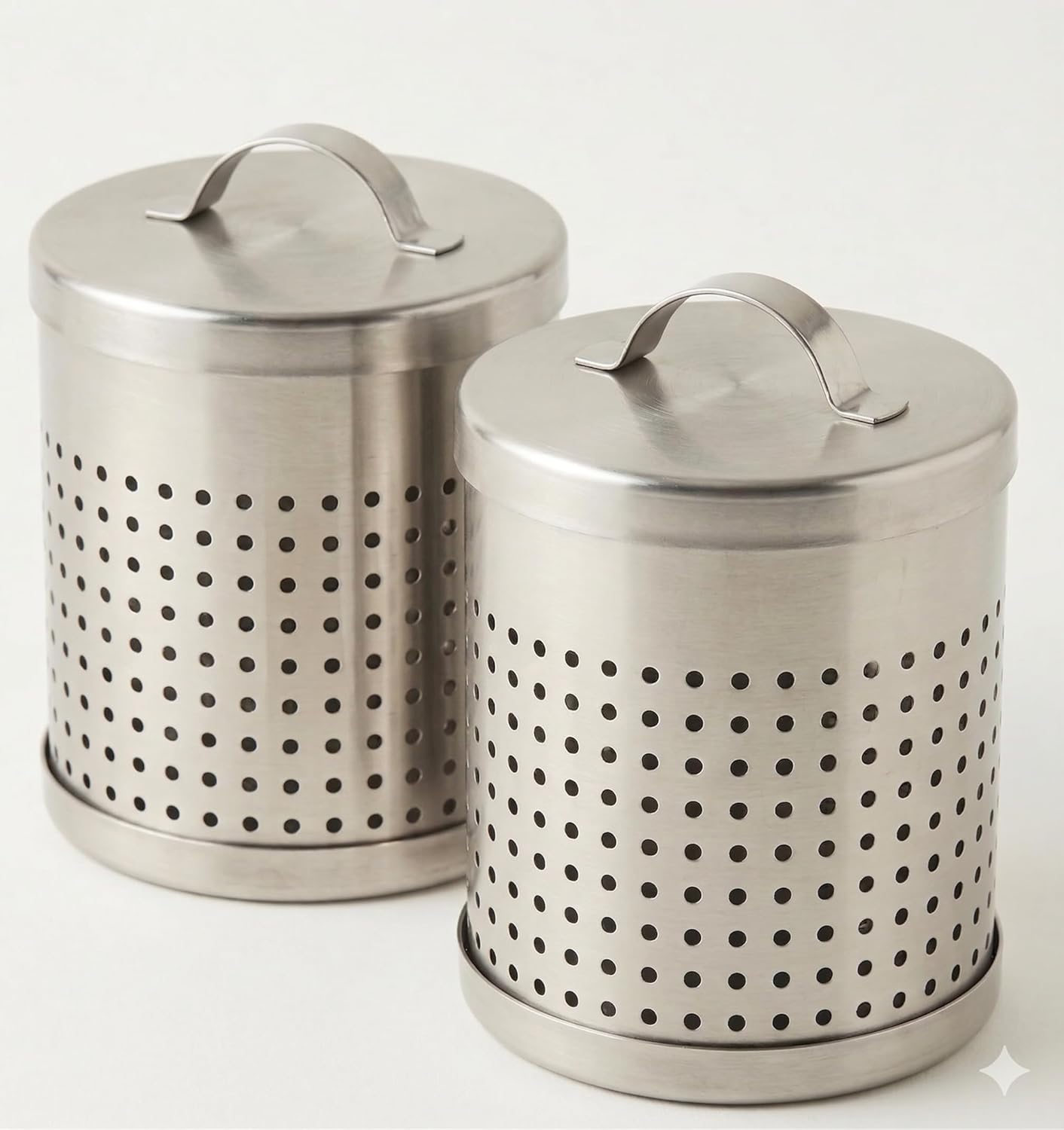 2'li Büyük Boy Metal Çay Süzgeci Seti (7 x 6.5 cm) - Paslanmaz Çelik Demlik ve Kupa Filtresi (2 Adet)