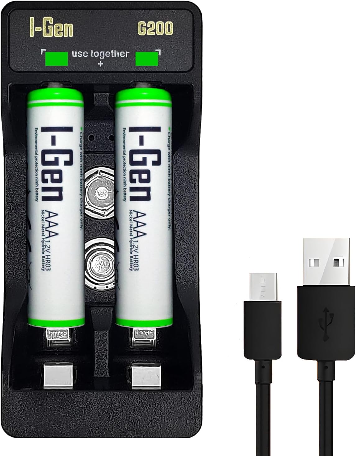 I-Gen Batteries G265 2’li AA/AAA/9V Pil Şarj Aleti + 2 Adet AAA 650 mAh 1.2 V Ni-MH Şarjlı İnce Kalem Pil Seti