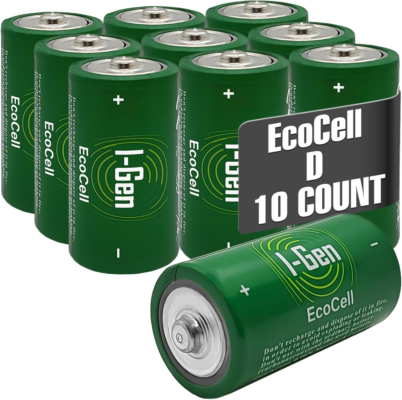 I-Gen Batteries R20 Ecocell D Boy Pil 1.5V Büyük Boy Pil (10, 10'lu Paket) - Görsel 3