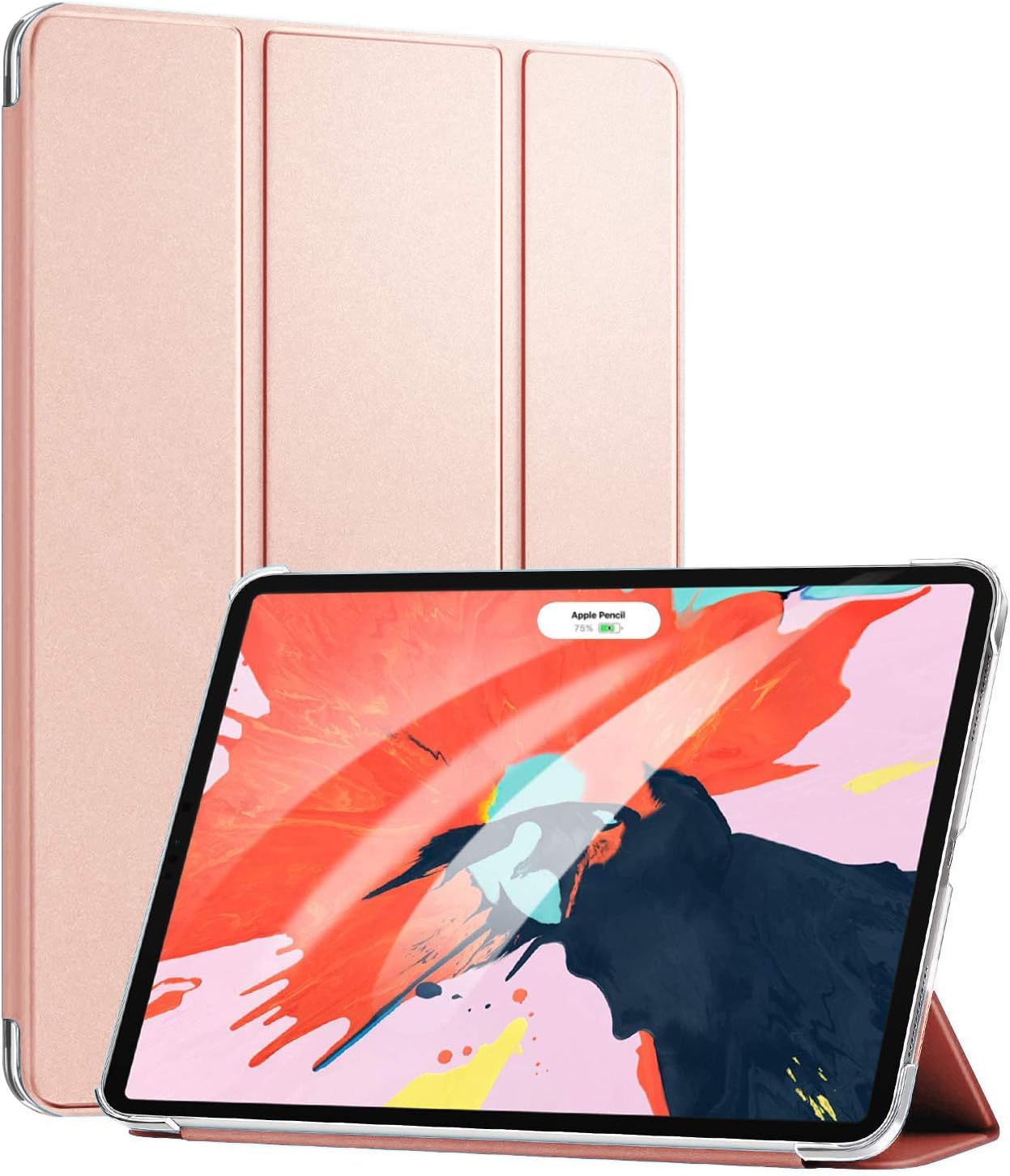 Apple iPad Pro 11`` 2022 4. Nesil için Kılıf (A2759-A2435-A2761-A2762) Smart Case ve Arka Kapak Rose Gold [iPad Pro 11 2022 ile Uyumlu Kılıf - Rose Gold]