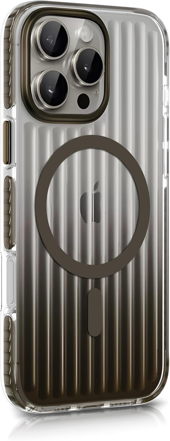 Alternative view of iPhone 15 Pro için Elite Serisi MagSafe ile Uyumlu Arkası Yarı Saydam Parmak izi Tutmayan ve Çizilmeyen Polikarbonat Kenarları Yumuşak Silikon Kılıf (Natural Titanium, 15 Pro)