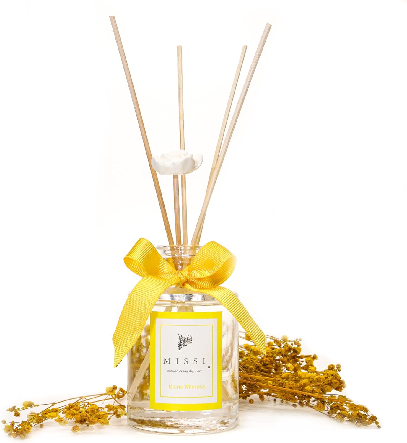 110 ml Silindir Şişe Bambu Çubuklu Island Mimoza Oda Kokusu