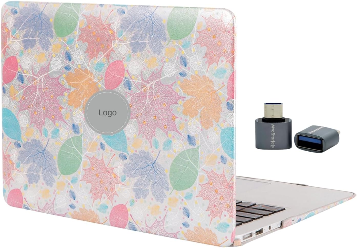 Alternative view of MacBook Air M1 Kılıfı A2337 A2179 A1932 Uyumlu 13.3 İnç Premium Vinleks Deri Kaplama Pastel Yaprak Desenli Hard Case Sert Kapak İnce Hafif Koruyucu Kılıf