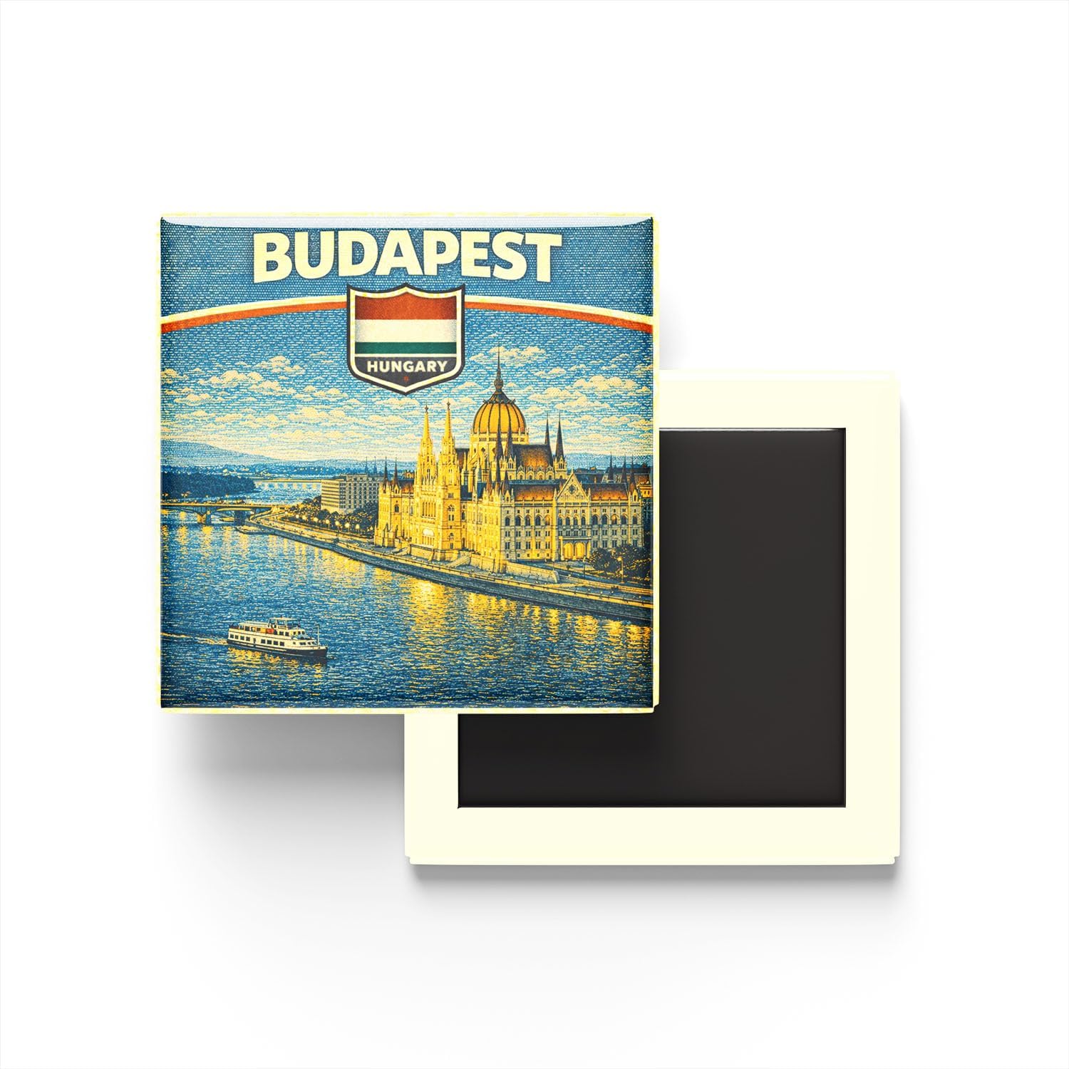 Alternative view of Macaristan Budapeşte Şehri Temalı Vintage Buzdolap Magneti – 9x9 cm