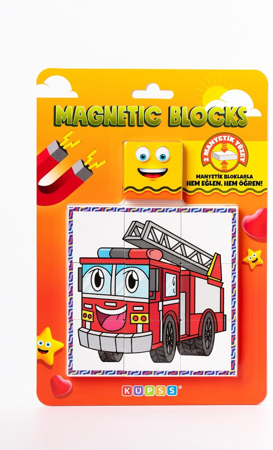 Alternative view of Manyetik Blok Çift Taraflı 9 Parçalı Mıknatıslı İTFAİYE - TRAKTÖR Puzzle - 2 Görsel YapBoz