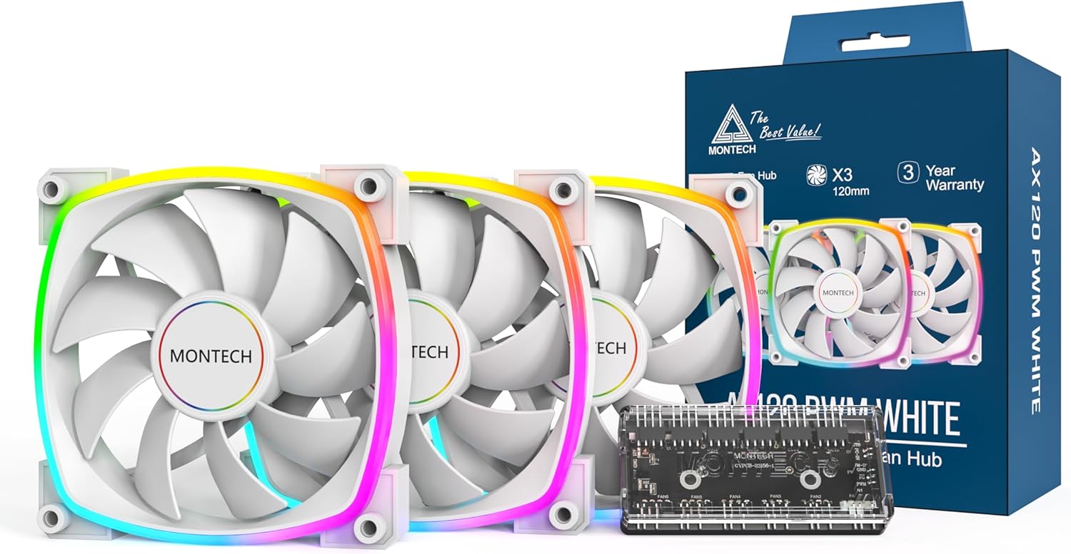 Alternative view of AX 120MM - PWM Fan - Sessiz Performans - Yüksek Hızlı 1600PWM - HDB Rulmanlı Üst Düzey Dayanıklılık - Çarpıcı Dış Halka ARGB Aydınlatma Tasarımı - 6X6 Fan Hub'lı 3'ü 1 Arada Paket