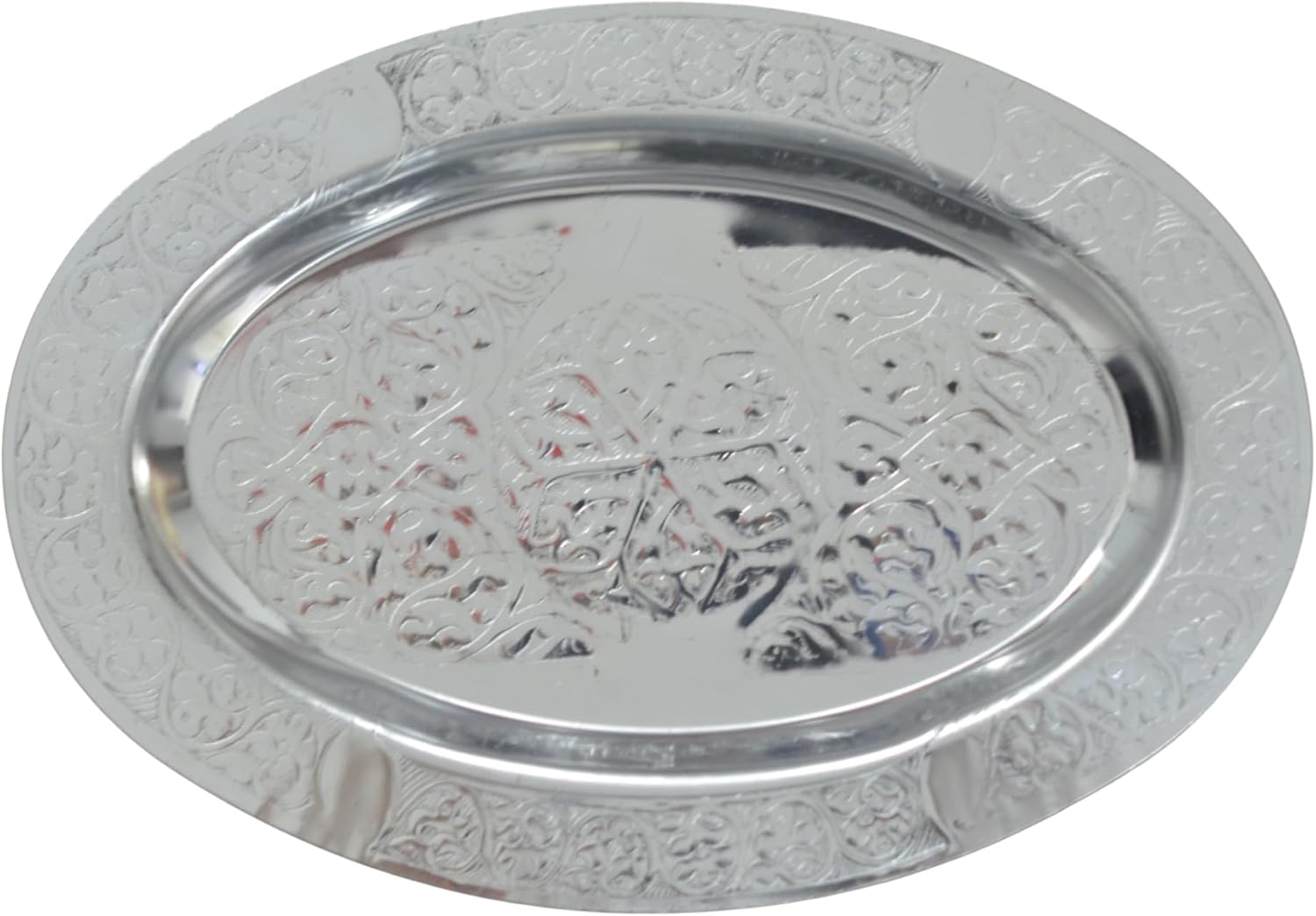 Paslanmaz Çelik Oval Tepsi – 304 Kalite Krom Kaplama, Dekoratif ve Servis Amaçlı Tabak (30 cm) - Görsel 2