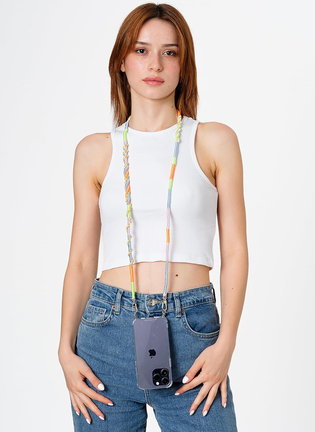 Hippi Daisy Rengarenk 110 Cm El Örgüsü Telefon ve Çanta Askısı - Görsel 3