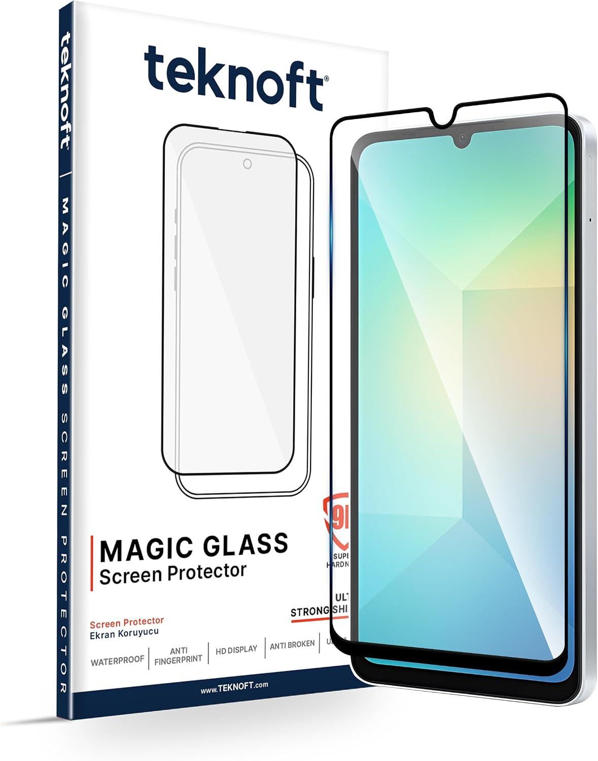 Galaxy A06-A06S için Ekstra Güçlü Tam Koruma Sağlayan 9H Sertliğinde Leke ve Parmak İzi Tutmayan HD Görüntü Sağlayan Premium Ekran Koruyucu Kırılmaz Cam (Galaxy A06-A06S) - Görsel 3