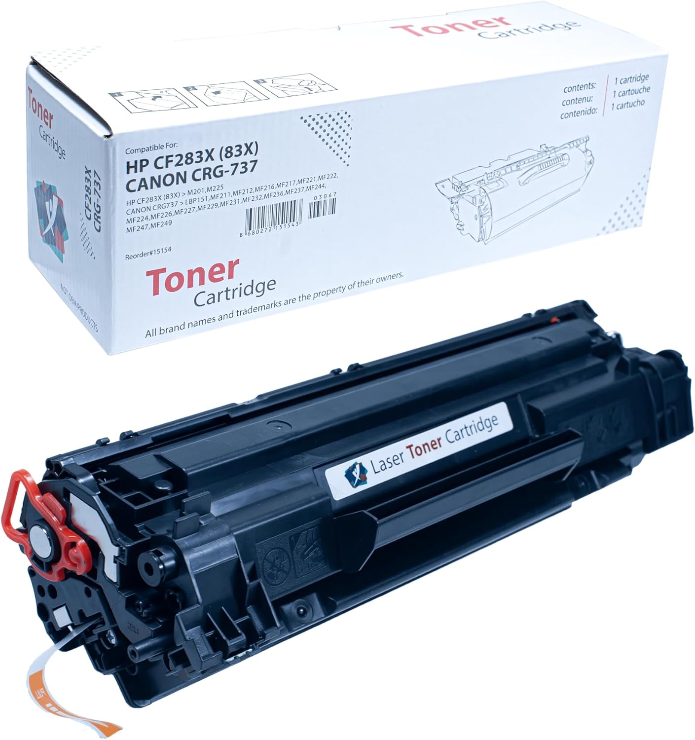 YSY HP M201dw M201n M201 M125 M125nw MF231 M127fn M127fw M225dn M225dw CF283X&CAN-737X 2200 Sayfa Verimli Muadil Toner (Siyah) - Görsel 3