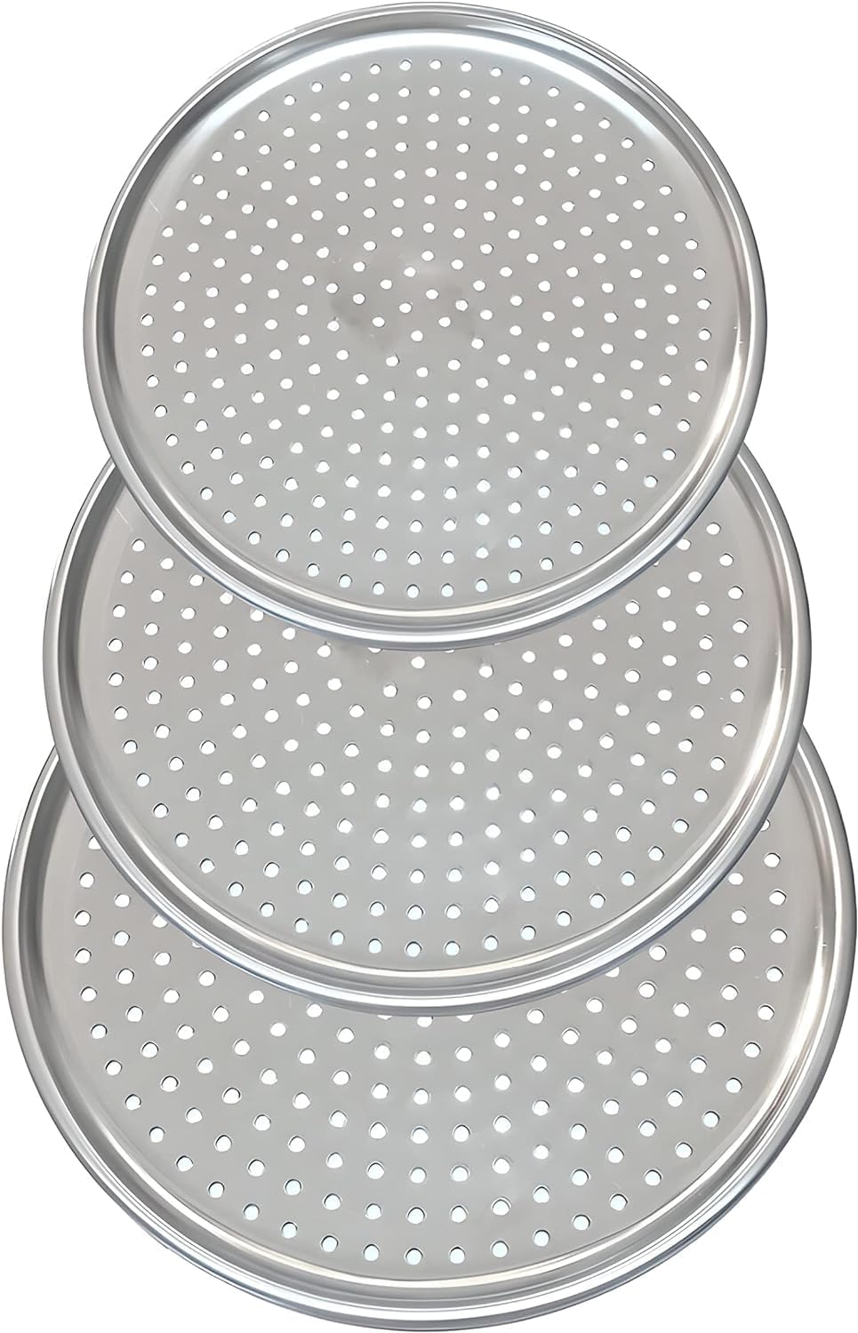 Paslanmaz Çelik Pizza Tepsisi,Delikli Lahmacun Ve Pizza Tavası,Fırın Tepisisi (32 Cm)