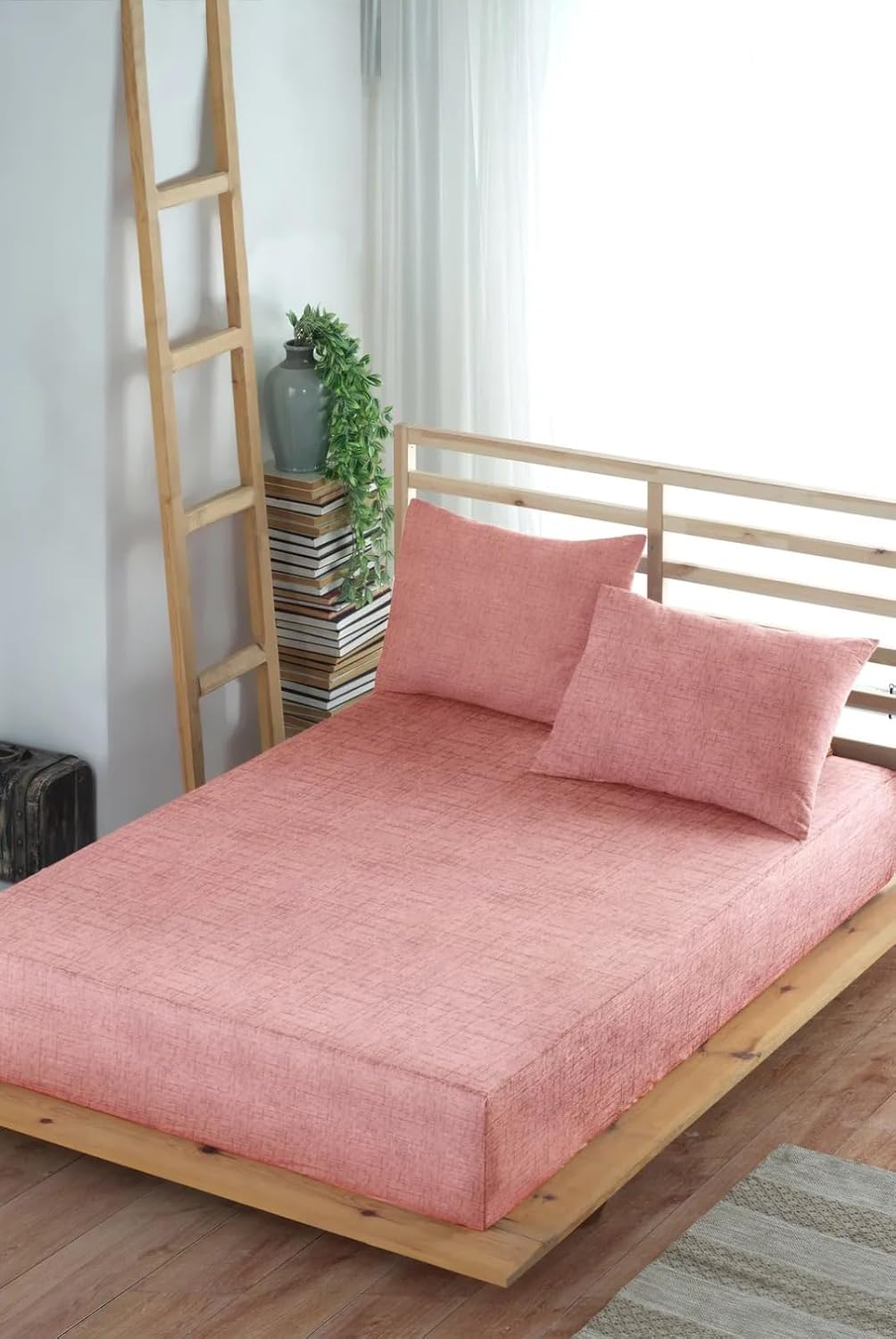 Formeya Adelya Gri Lastikli Çarşaf Takımı (YASTIK KILIFLI) Tek Kişilik Veya Çift Kişilik (Kiremit, 160 x 200)