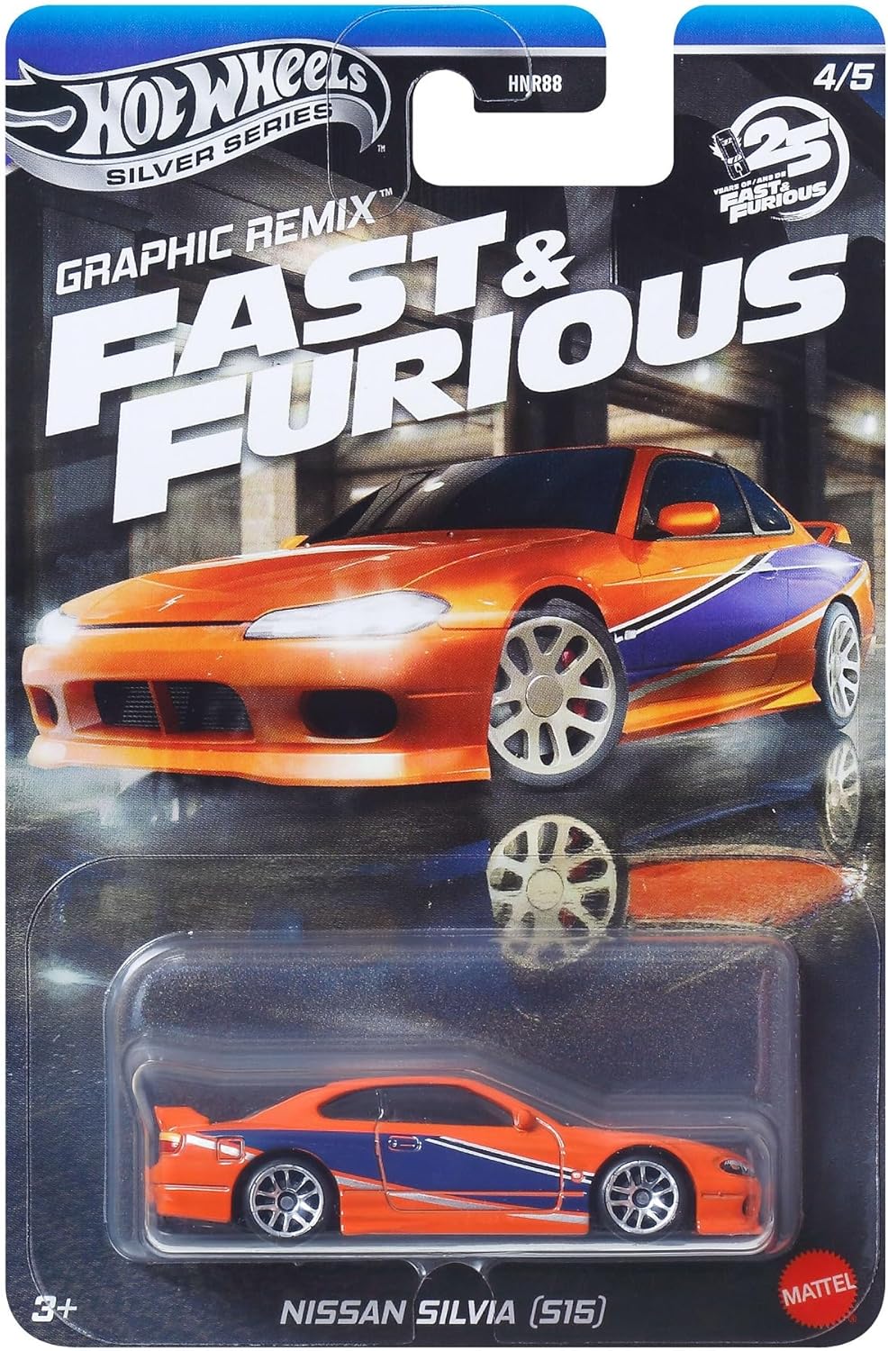 Alternative view of Fast and Furious Graphic Remix Auto Nissan SILVIA S15 - Model Cast Ölçek 1:64 - Uzunluk 7 cm - JBY48