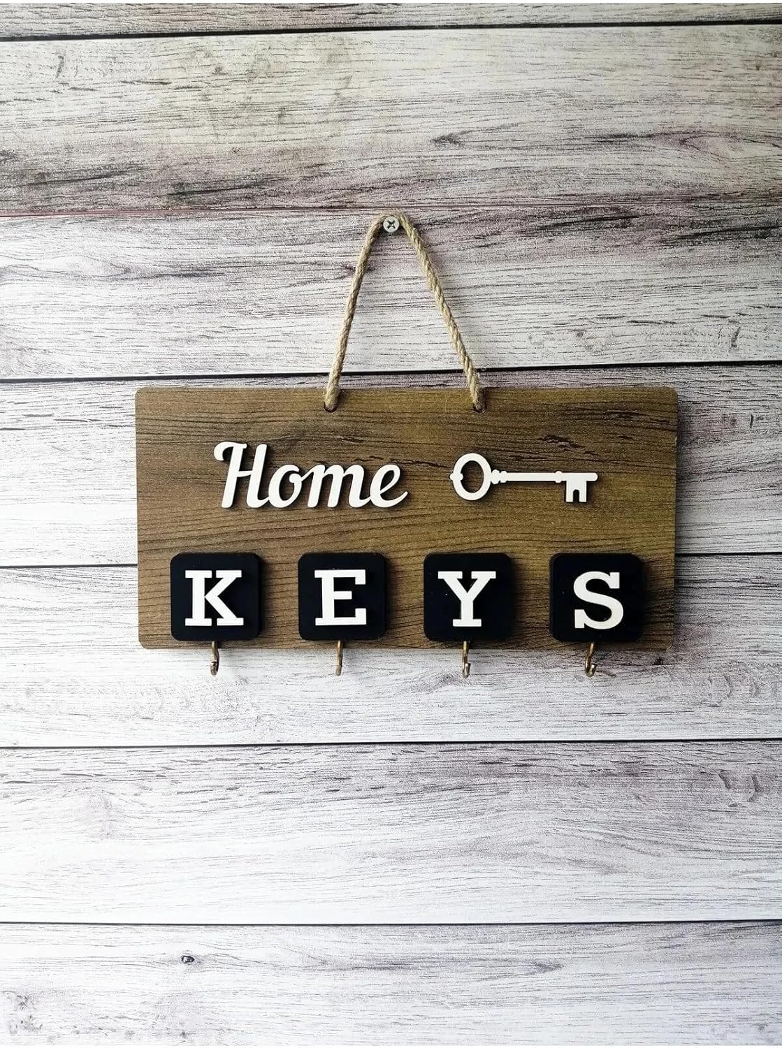 Home Keys El Yapımı Ahşap Anahtar Askısı, Elbise Askısı, Askılık Pano Anahtarlık