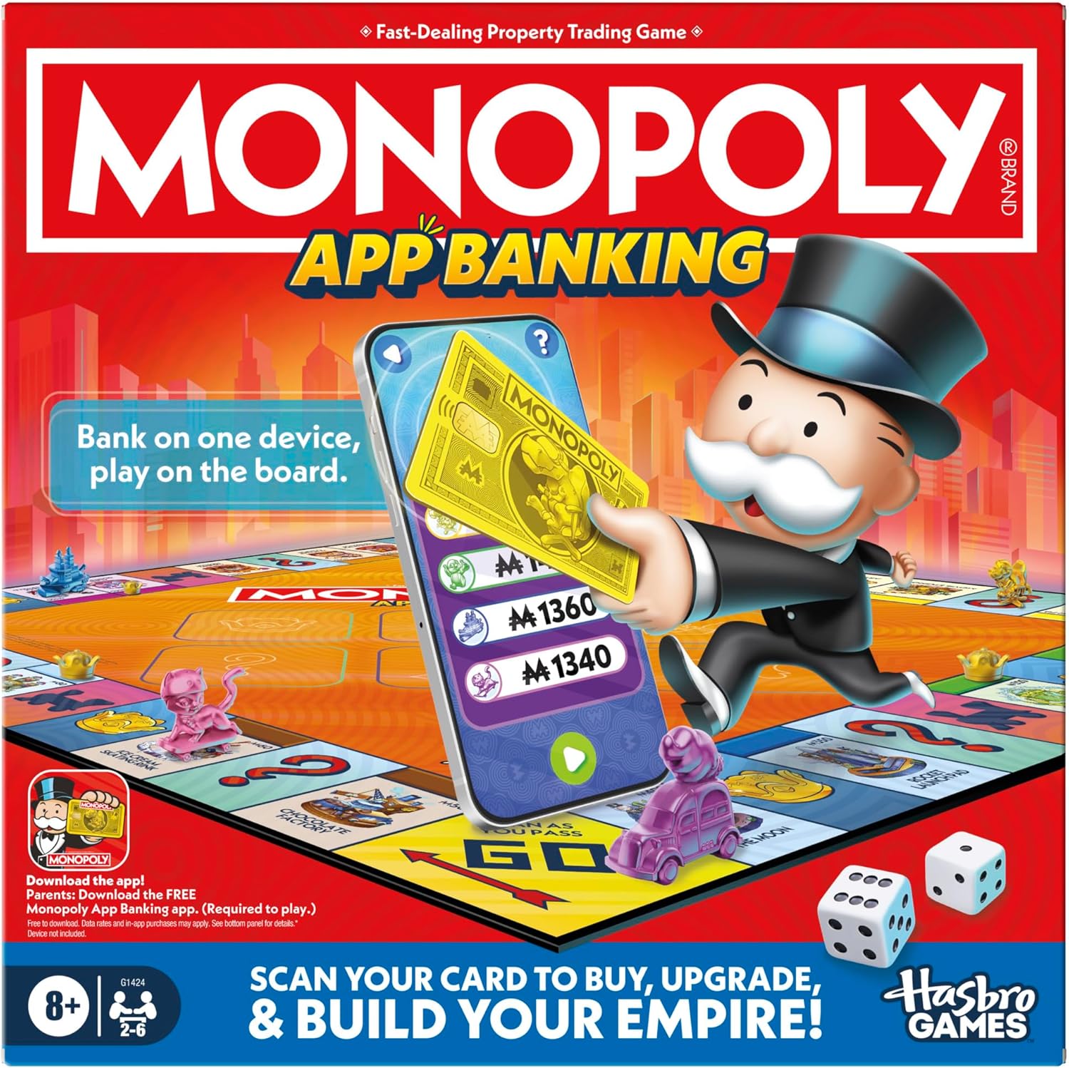 Alternative view of Monopoly App Bankacılık Masa Oyunu | Uygulama Etkin Oyun | Akıllı Cihazlara Bağlantılar | 8+ Yaş | 2 ila 6 Oyuncu | 45 Dakika | Çocuklar için Aile Oyunları | Noel Çorap Doldurucular