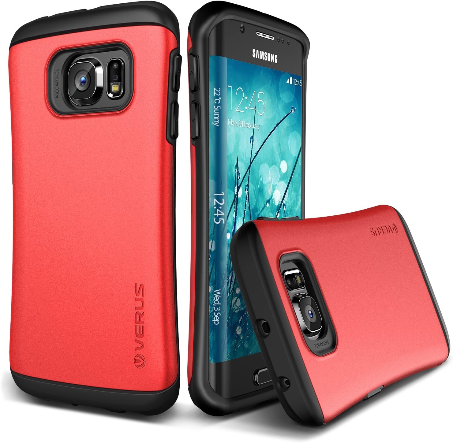 VRSHDS6E Galaxy S6 Edge Thor Hard Drop Kılıf, Arka Kapak Kırmızı - Görsel 3