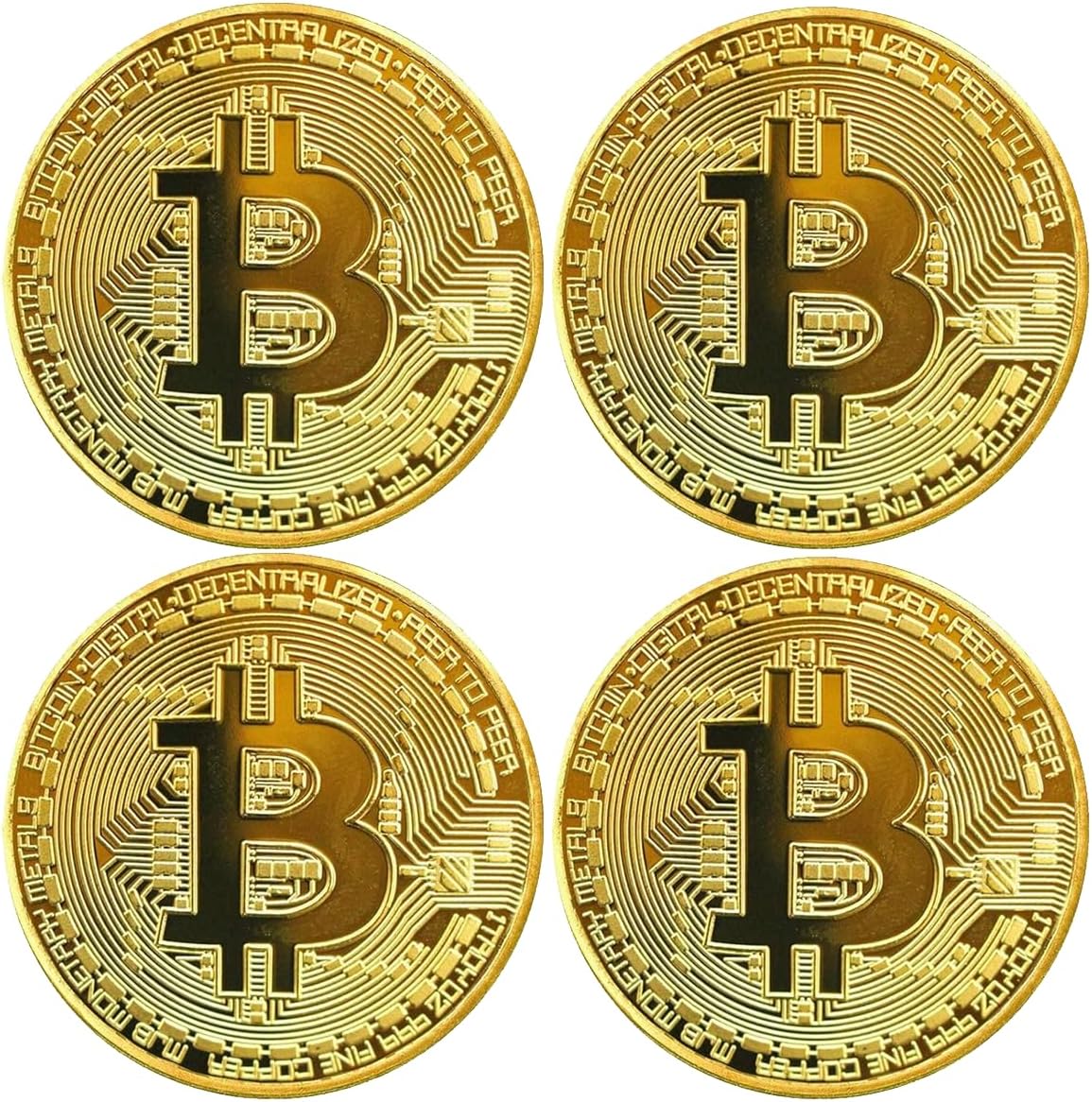 Bitcoin Madeni Hatıra Parası, BTC Altın Rengi Hediye Sikke Para, Kutulu Koleksiyon Parası (4 ADET) - Görsel 3